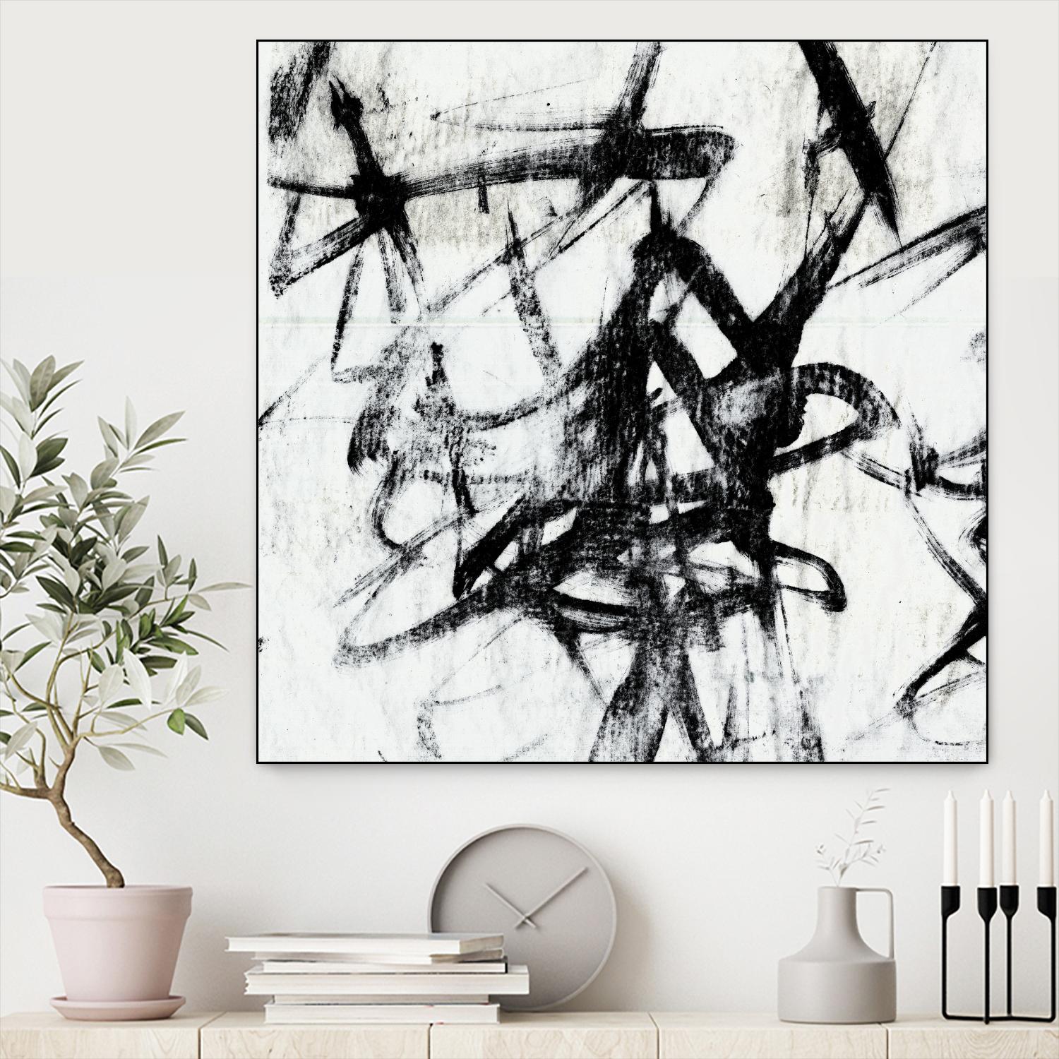 Monotype Scribble I by Jennifer Goldberger on GIANT ART - black abstract