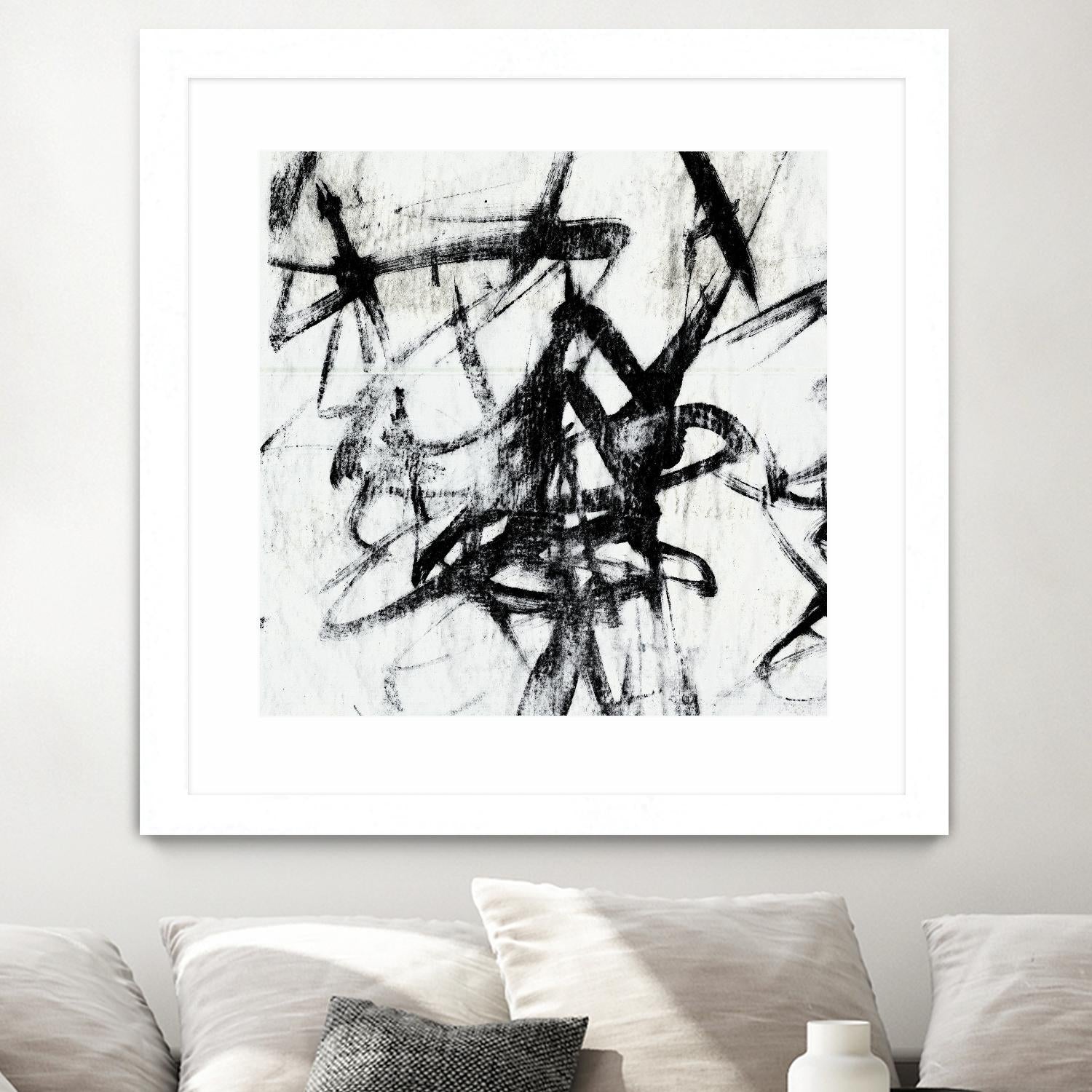 Monotype Scribble I by Jennifer Goldberger on GIANT ART - black abstract