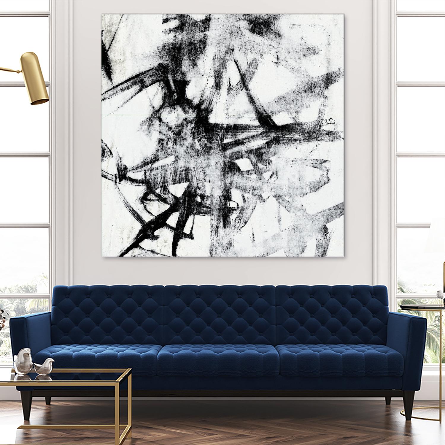 Monotype Scribble II by Jennifer Goldberger on GIANT ART - black abstract