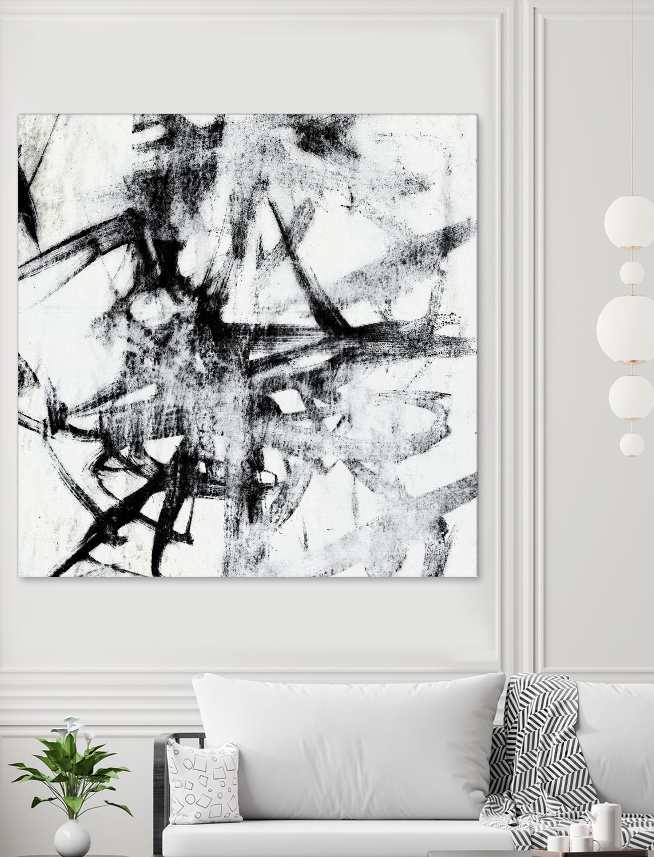 Monotype Scribble II by Jennifer Goldberger on GIANT ART - black abstract