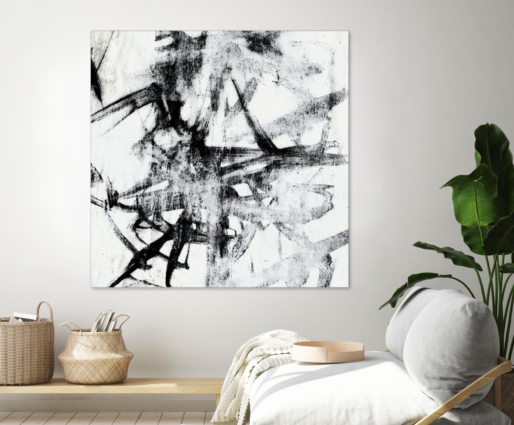 Monotype Scribble II by Jennifer Goldberger on GIANT ART - black abstract