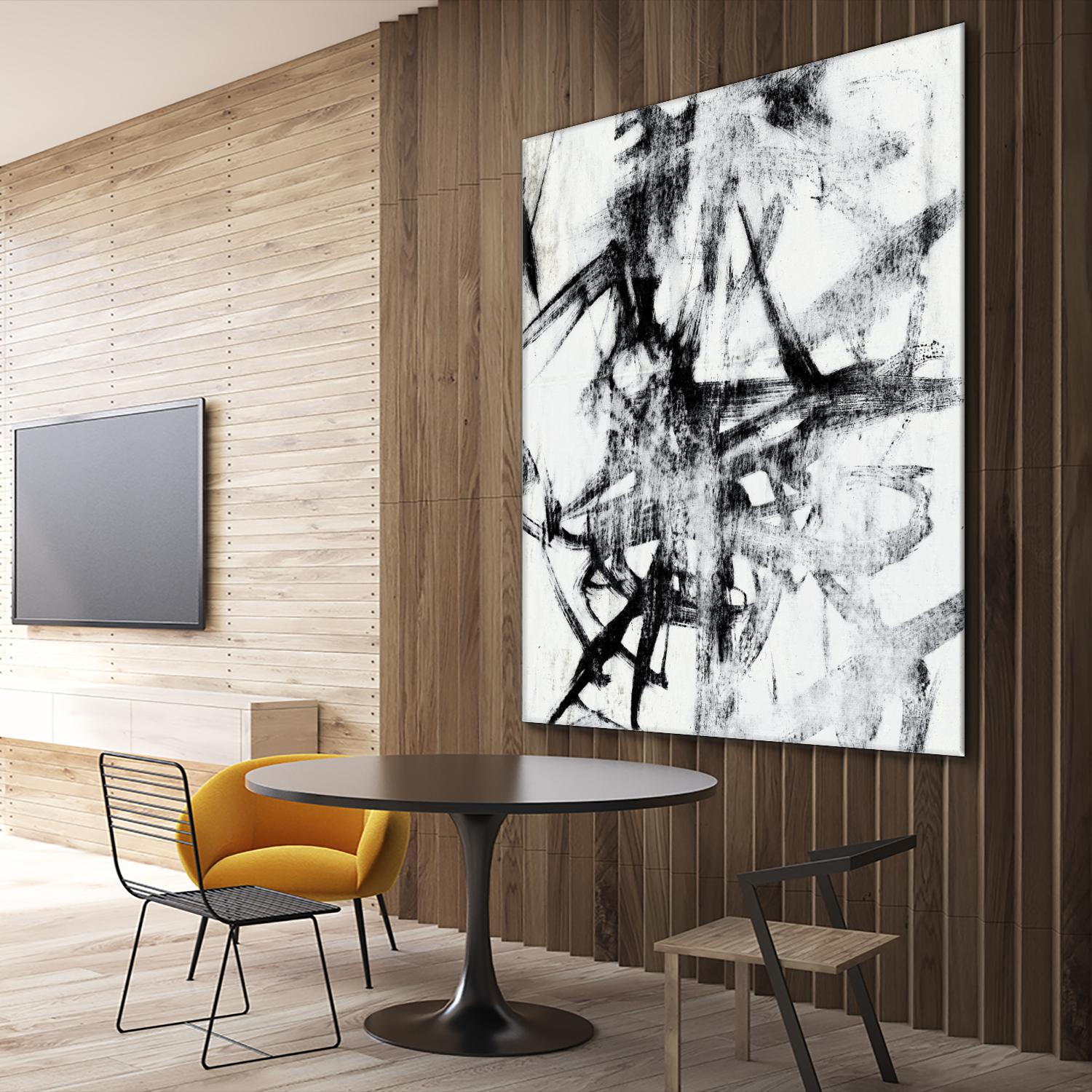 Monotype Scribble II by Jennifer Goldberger on GIANT ART - black abstract