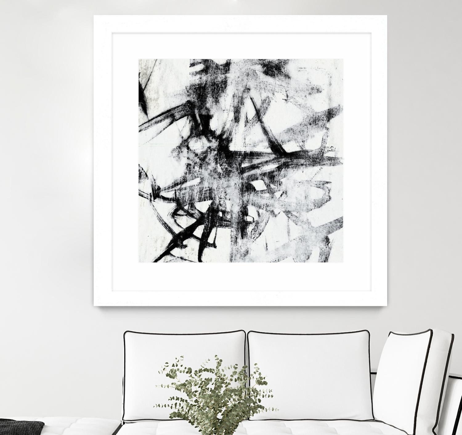 Monotype Scribble II by Jennifer Goldberger on GIANT ART - black abstract