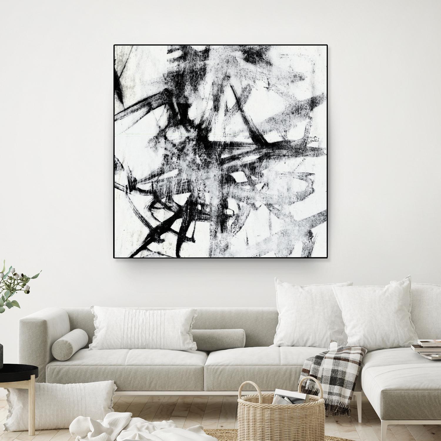 Monotype Scribble II by Jennifer Goldberger on GIANT ART - black abstract