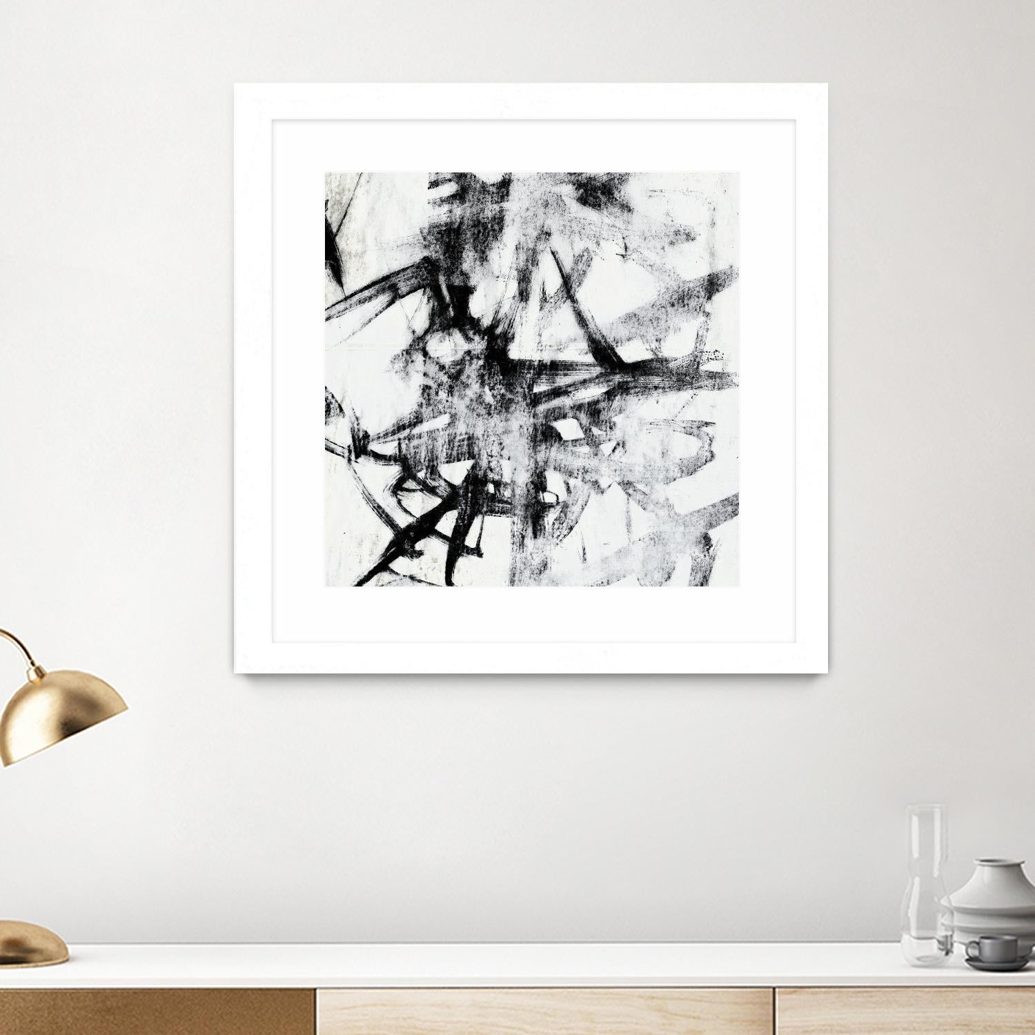 Monotype Scribble II by Jennifer Goldberger on GIANT ART - black abstract