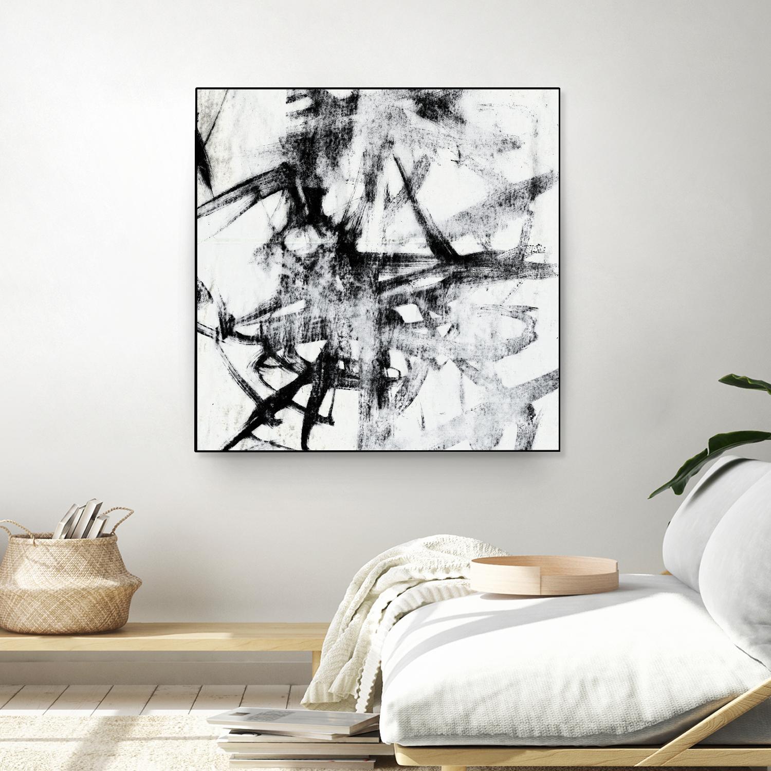 Monotype Scribble II by Jennifer Goldberger on GIANT ART - black abstract