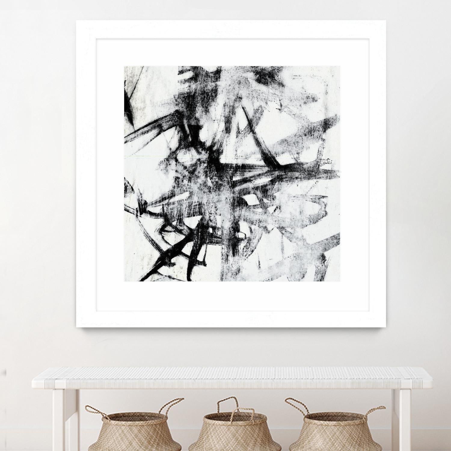 Monotype Scribble II by Jennifer Goldberger on GIANT ART - black abstract