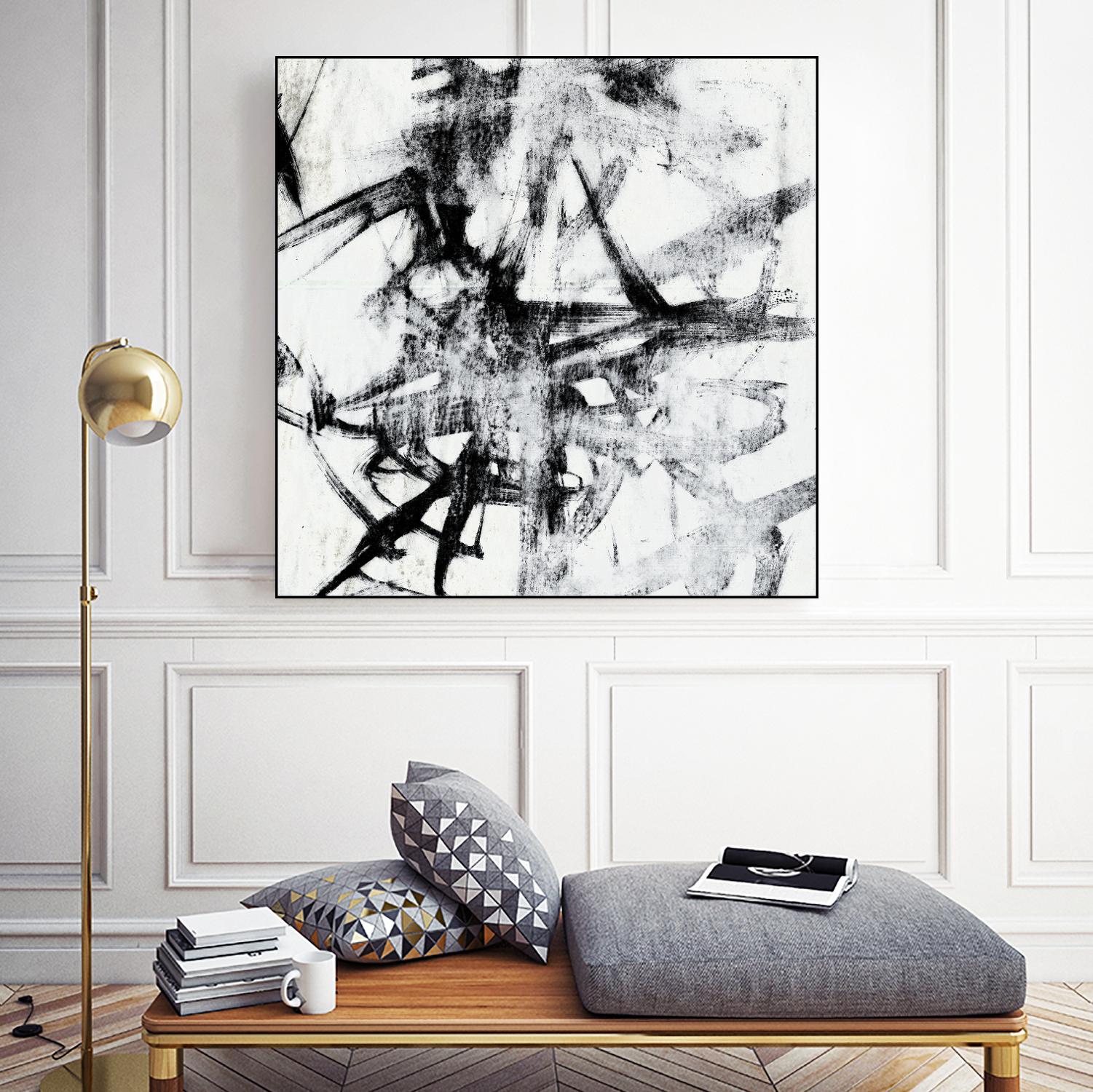 Monotype Scribble II by Jennifer Goldberger on GIANT ART - black abstract