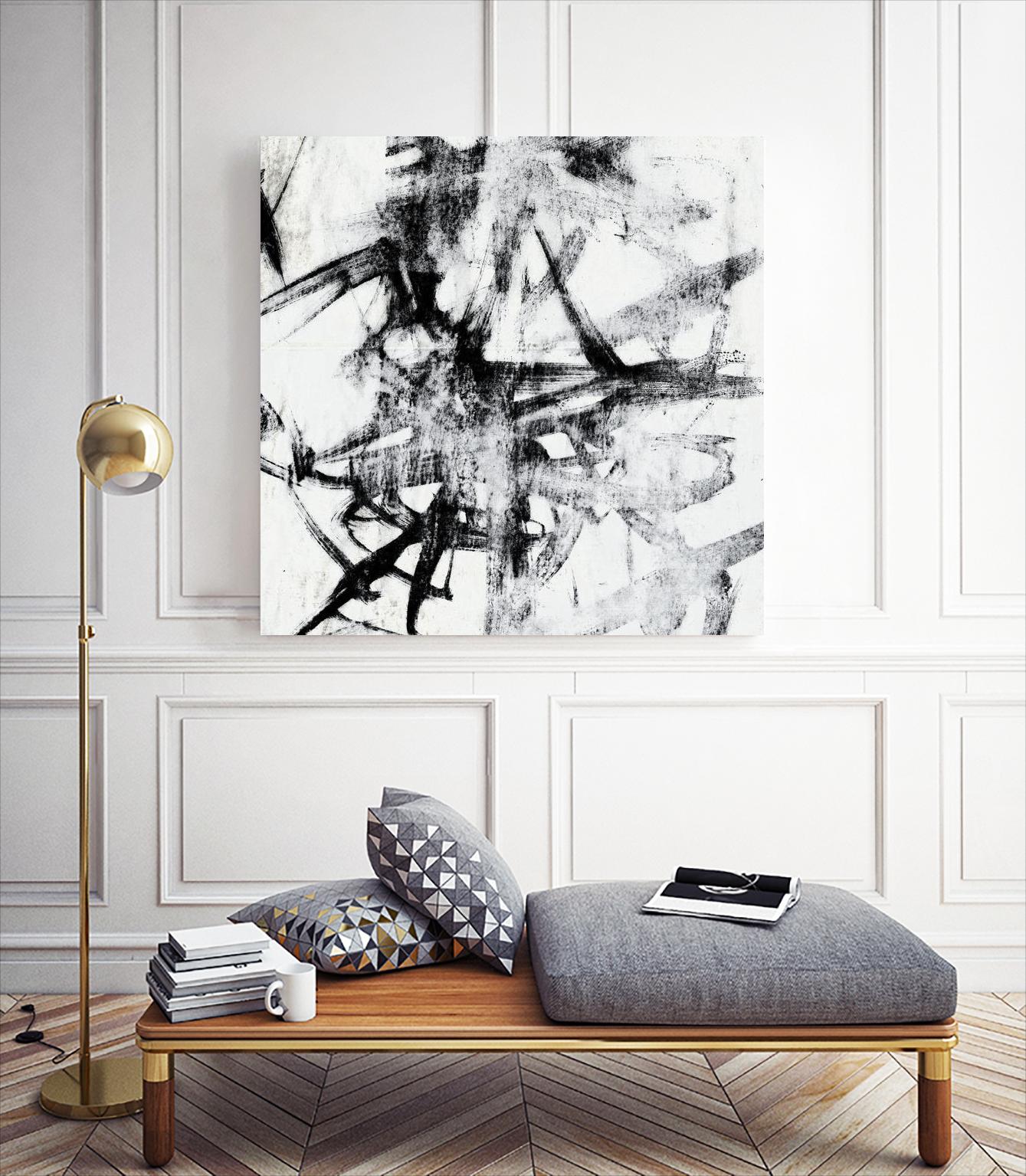 Monotype Scribble II by Jennifer Goldberger on GIANT ART - black abstract