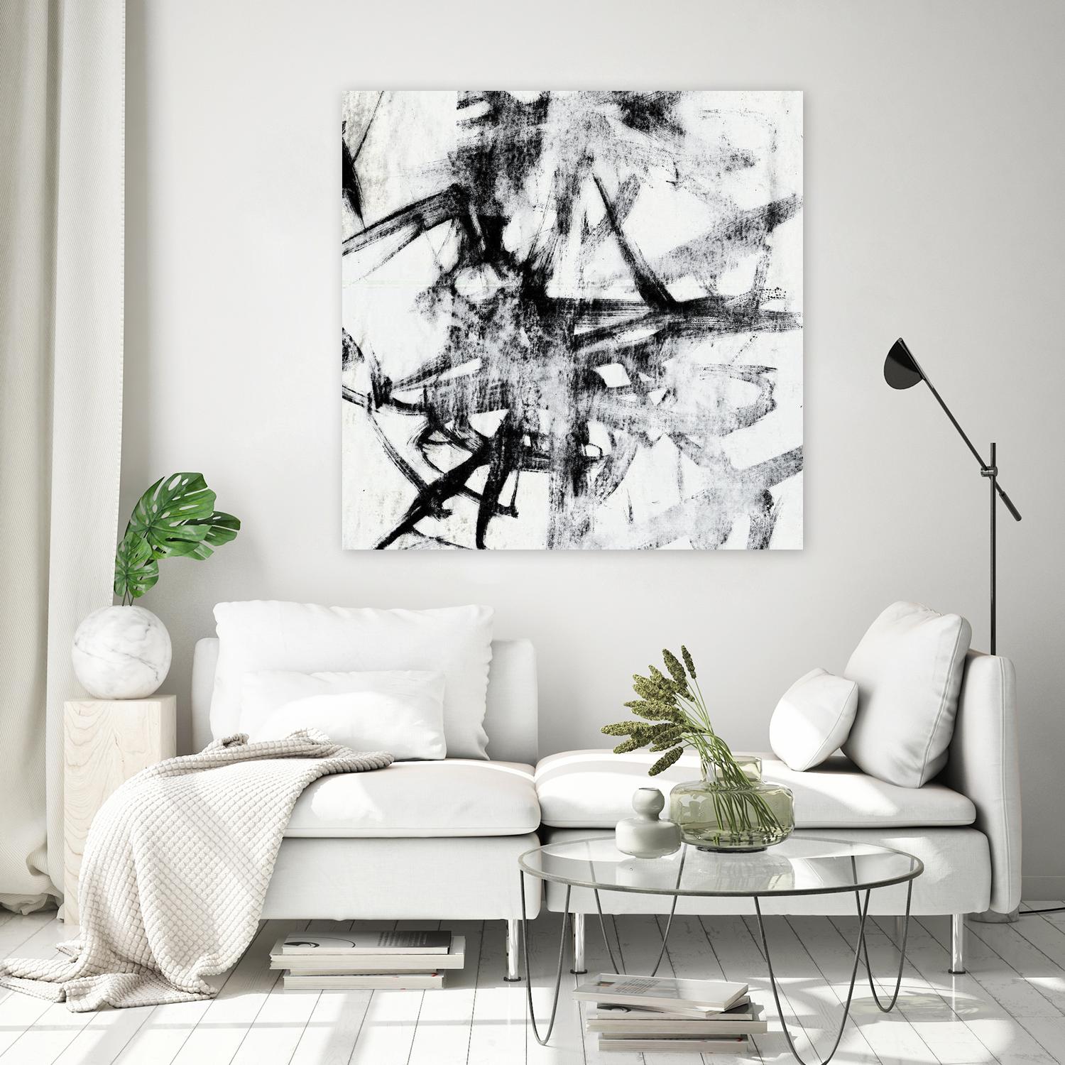 Monotype Scribble II by Jennifer Goldberger on GIANT ART - black abstract