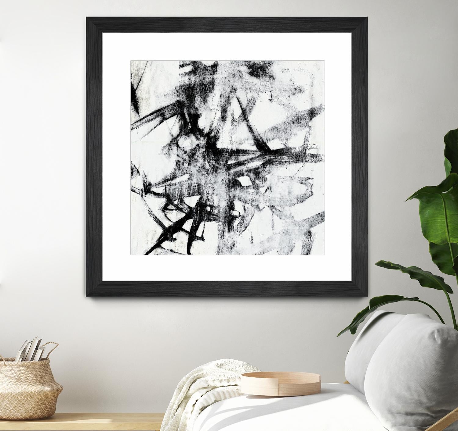 Monotype Scribble II by Jennifer Goldberger on GIANT ART - black abstract