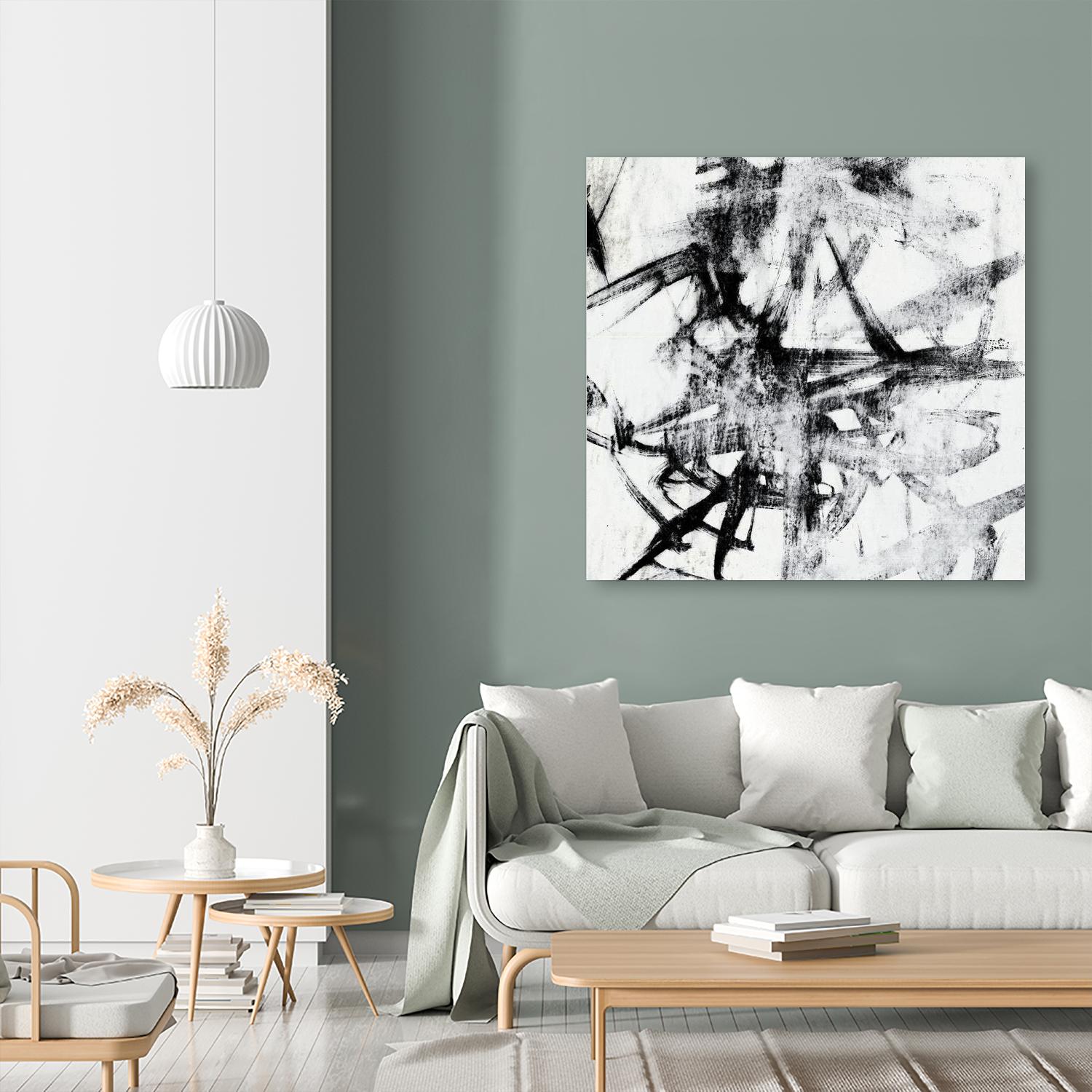 Monotype Scribble II by Jennifer Goldberger on GIANT ART - black abstract