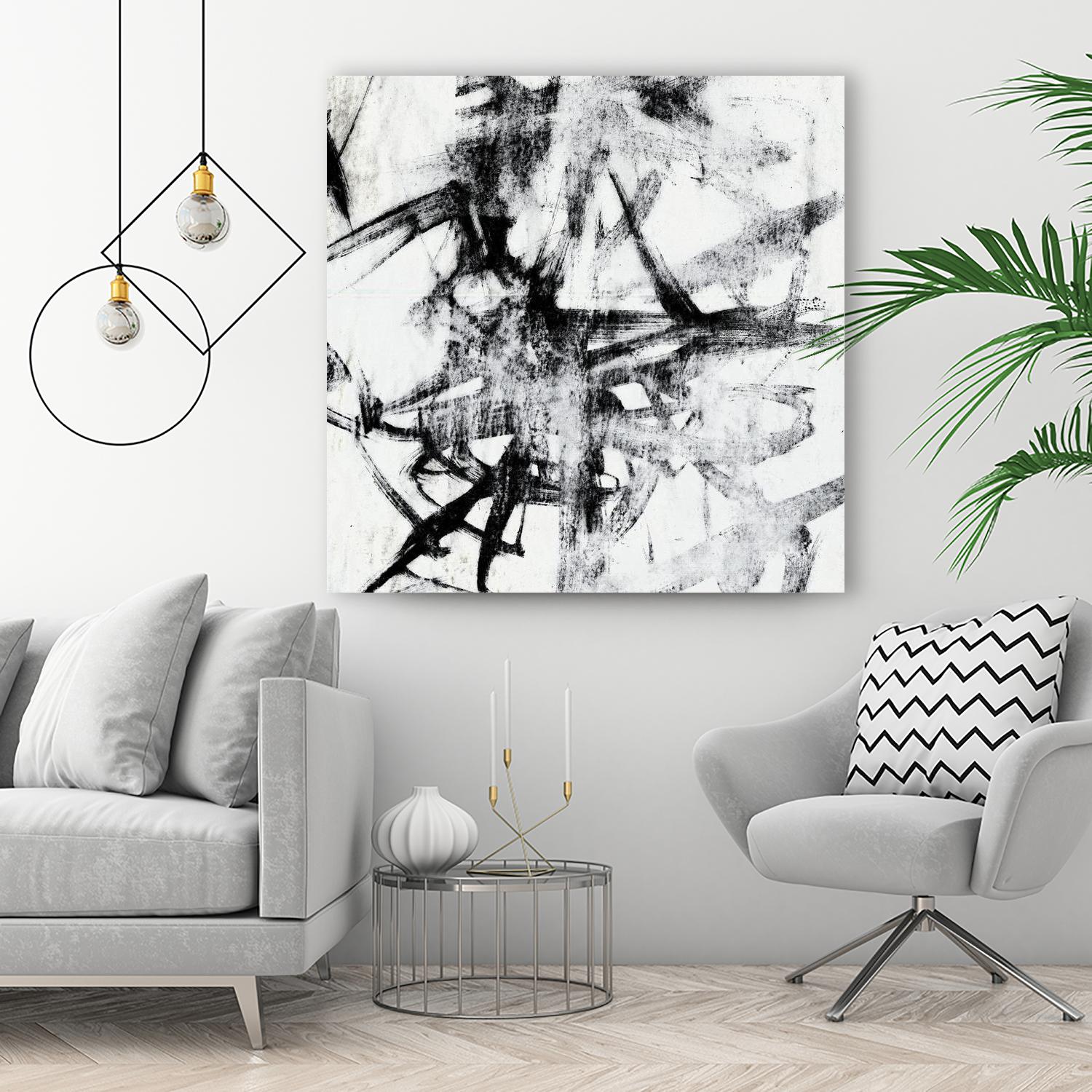 Monotype Scribble II by Jennifer Goldberger on GIANT ART - black abstract