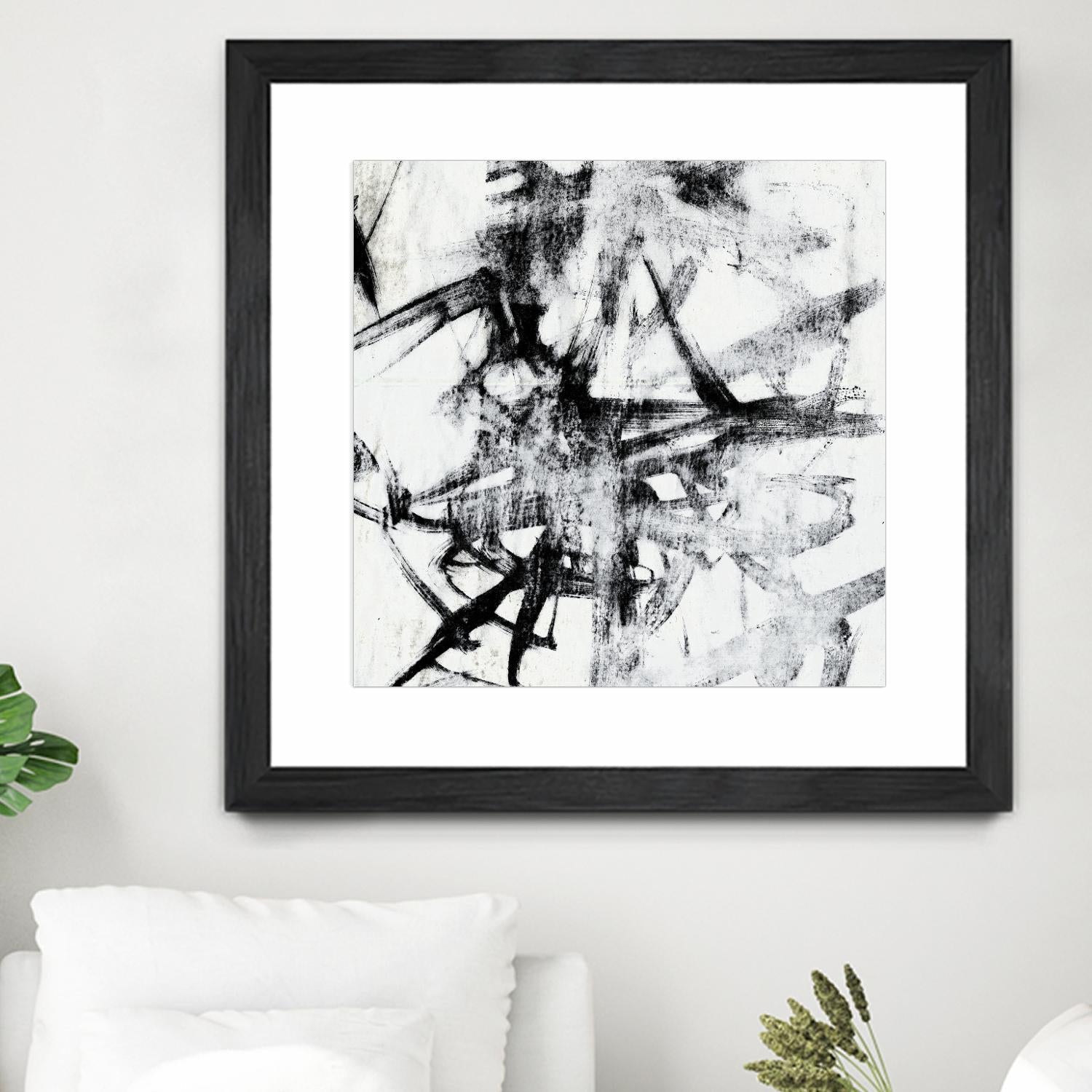 Monotype Scribble II by Jennifer Goldberger on GIANT ART - black abstract