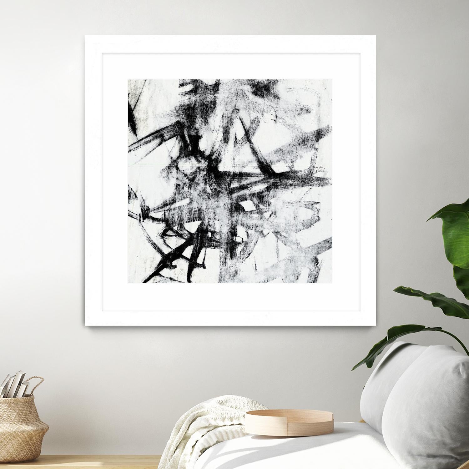 Monotype Scribble II by Jennifer Goldberger on GIANT ART - black abstract