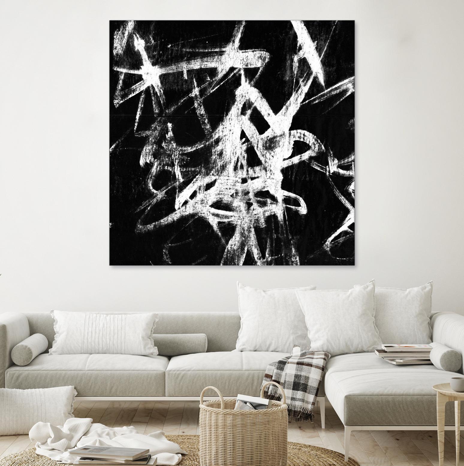 Monotype Scribble III by Jennifer Goldberger on GIANT ART - black abstract