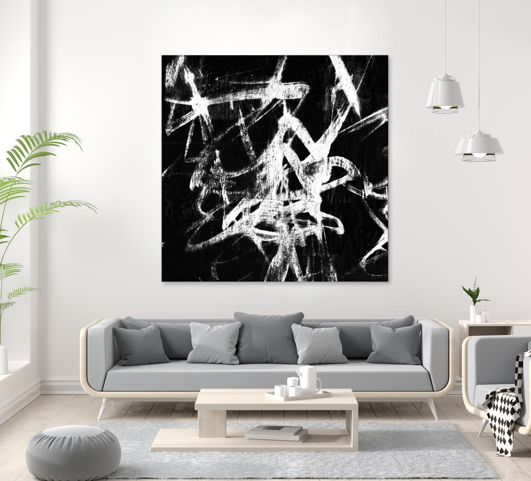 Monotype Scribble III by Jennifer Goldberger on GIANT ART - black abstract