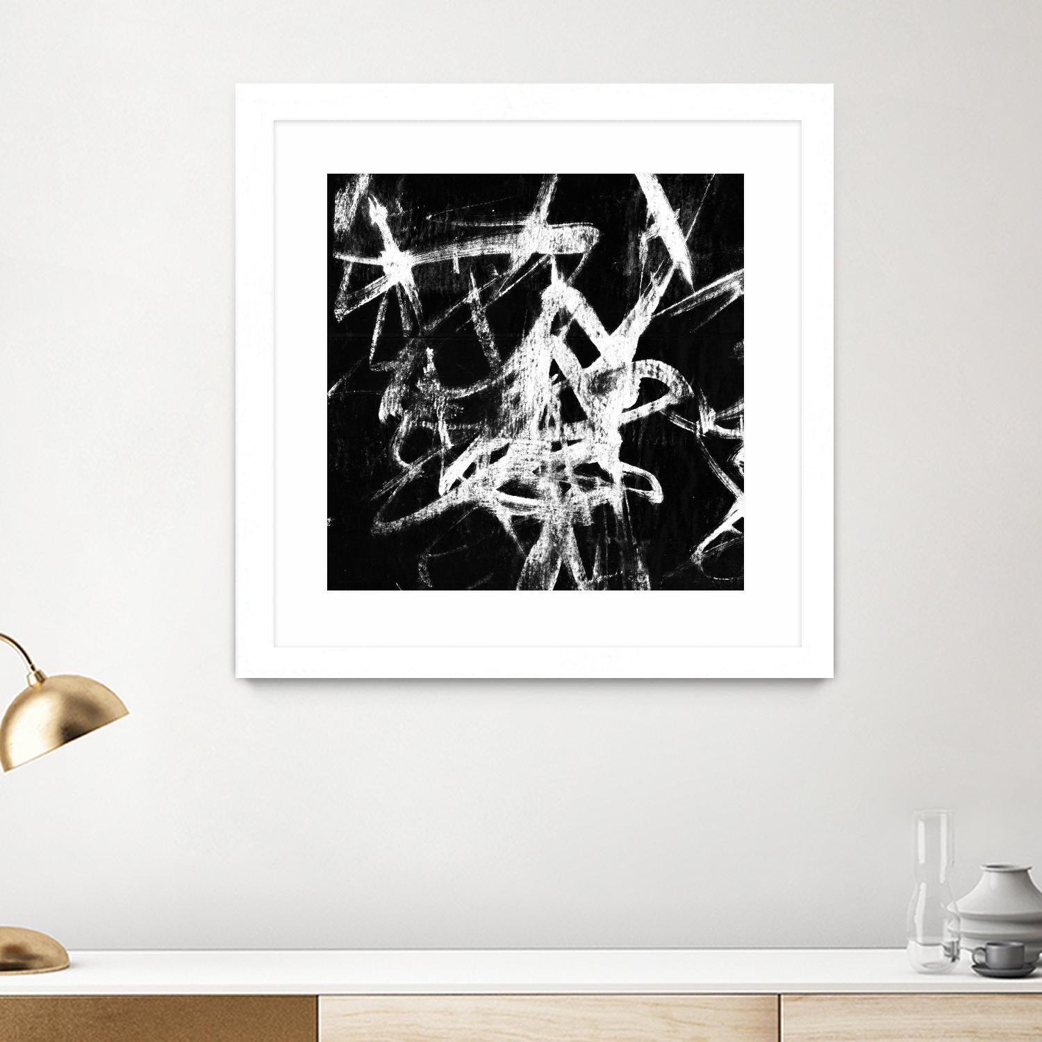 Monotype Scribble III by Jennifer Goldberger on GIANT ART - black abstract