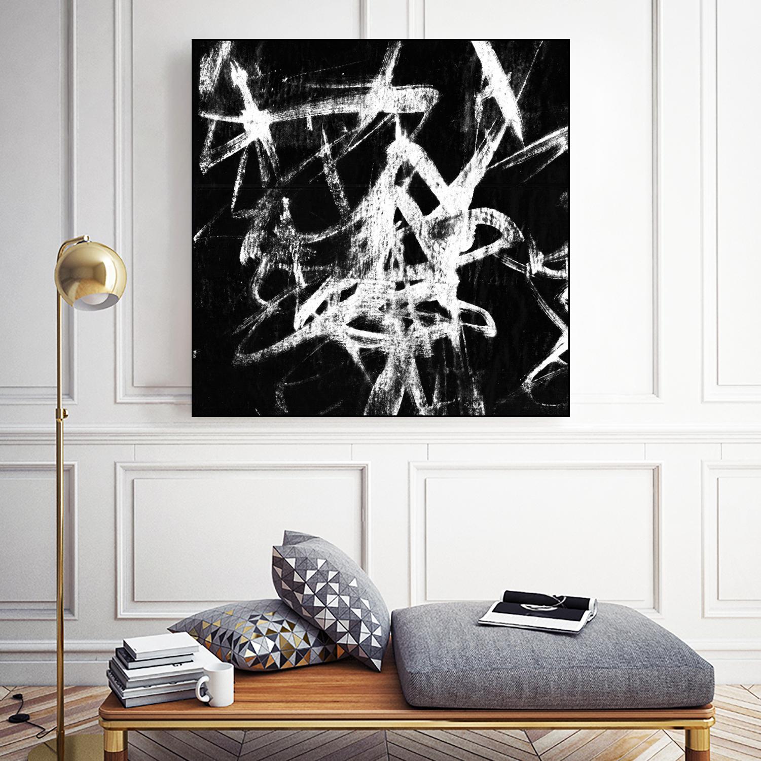 Monotype Scribble III by Jennifer Goldberger on GIANT ART - black abstract