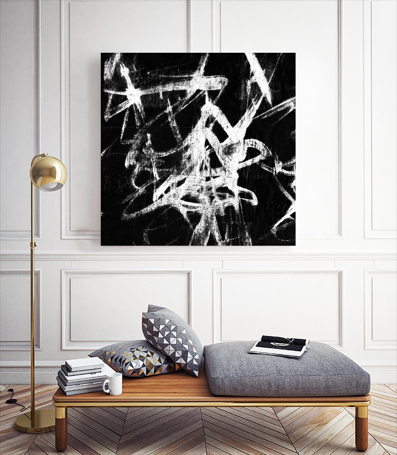 Monotype Scribble III by Jennifer Goldberger on GIANT ART - black abstract