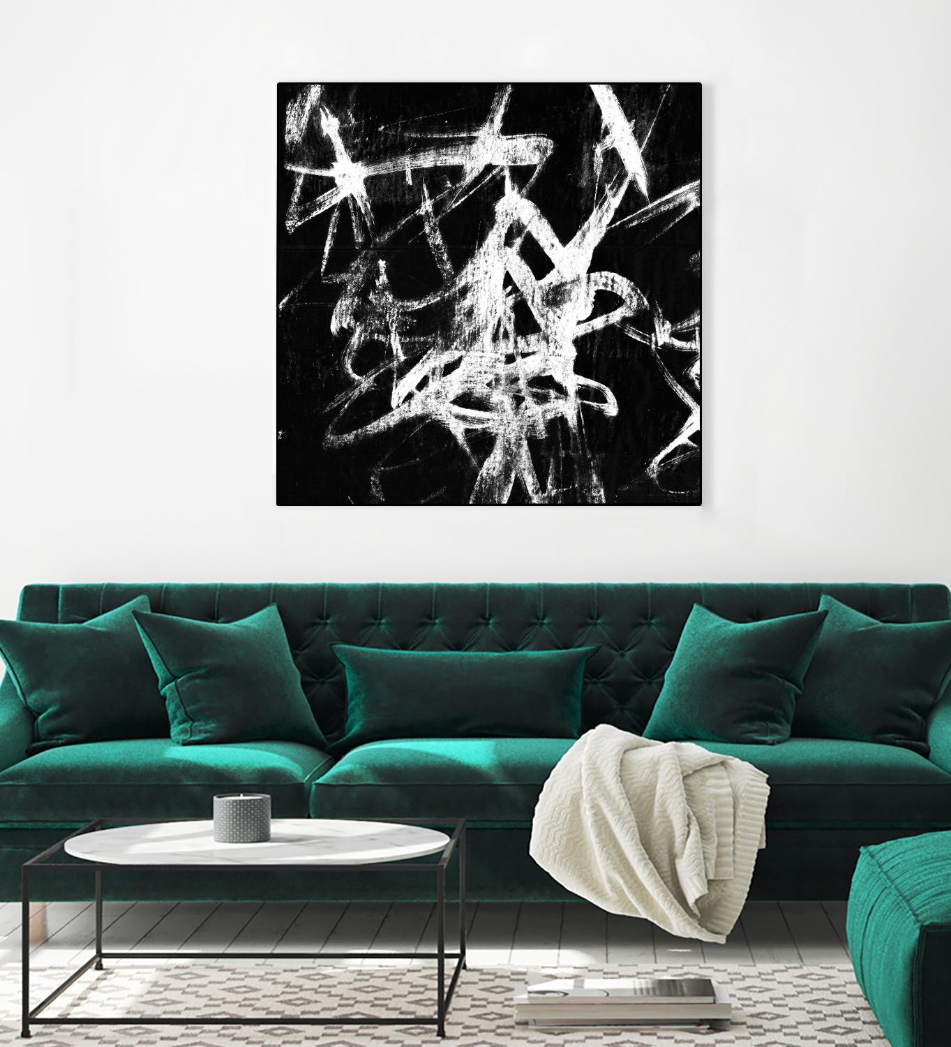 Monotype Scribble III by Jennifer Goldberger on GIANT ART - black abstract