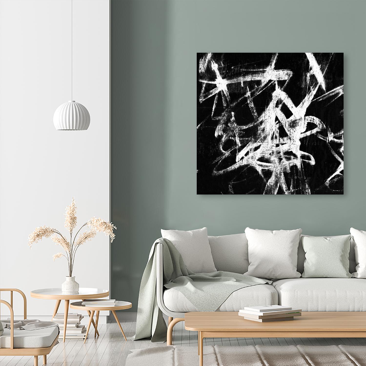 Monotype Scribble III by Jennifer Goldberger on GIANT ART - black abstract