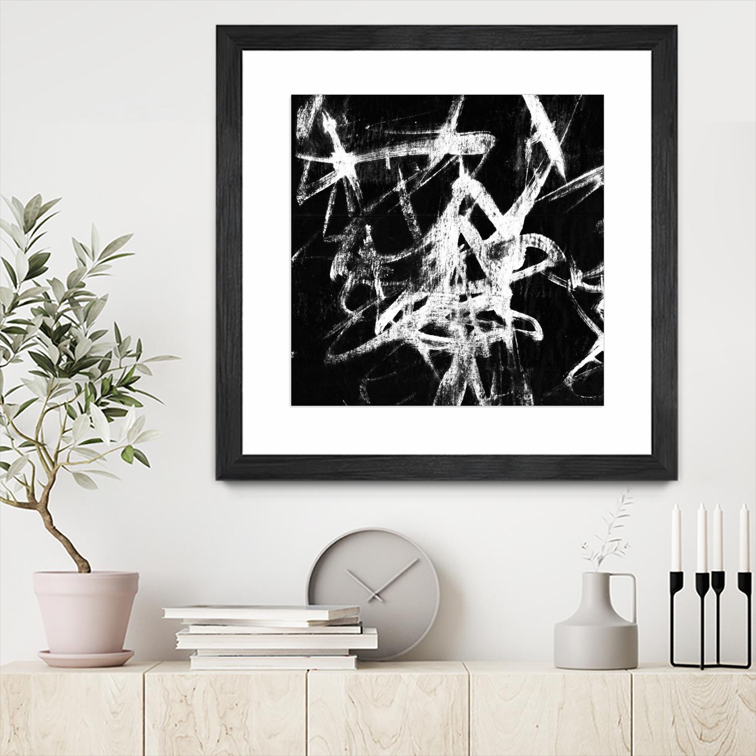 Monotype Scribble III by Jennifer Goldberger on GIANT ART - black abstract