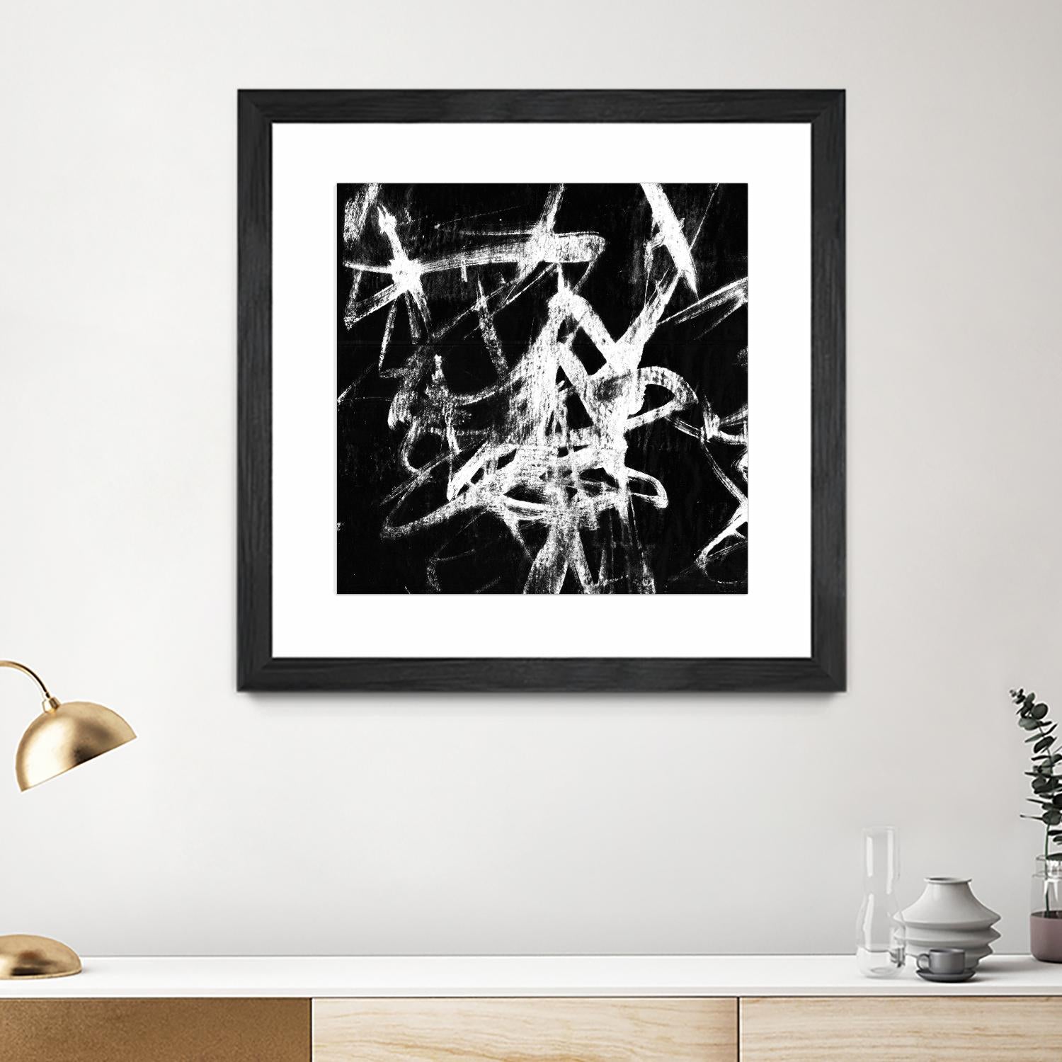 Monotype Scribble III by Jennifer Goldberger on GIANT ART - black abstract