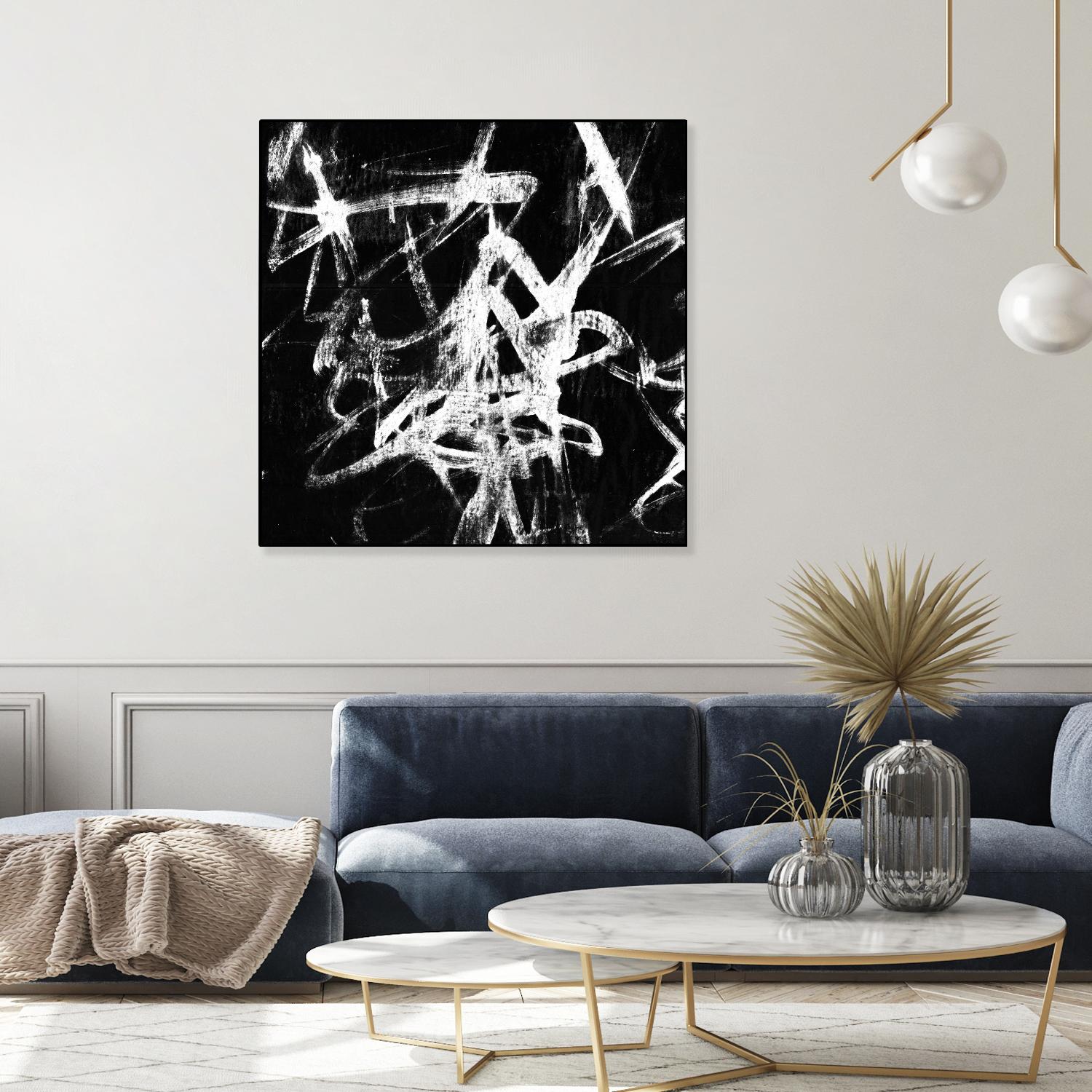 Monotype Scribble III by Jennifer Goldberger on GIANT ART - black abstract