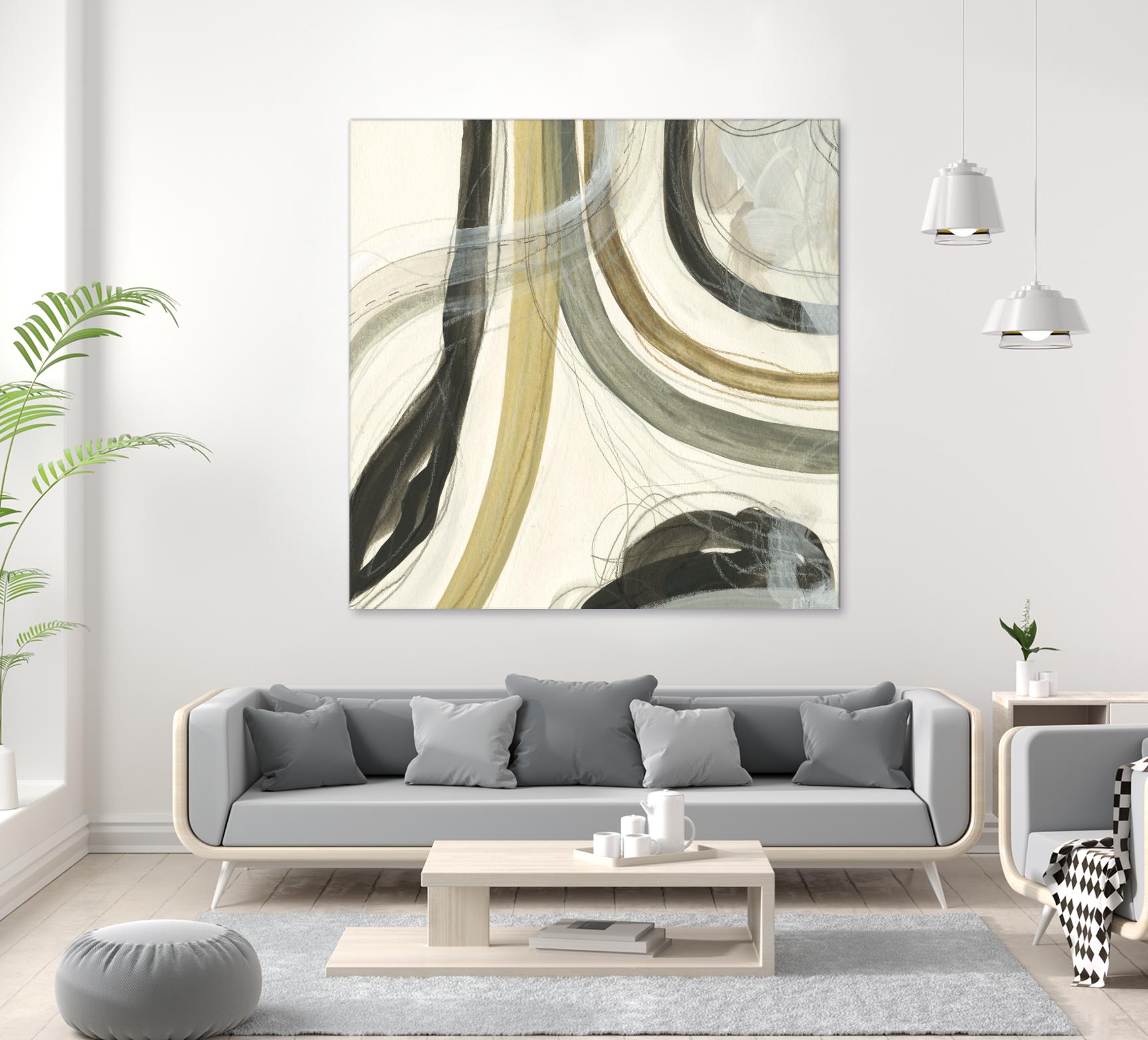 Neutral Lines II by June Erica Vess on GIANT ART - brown abstract