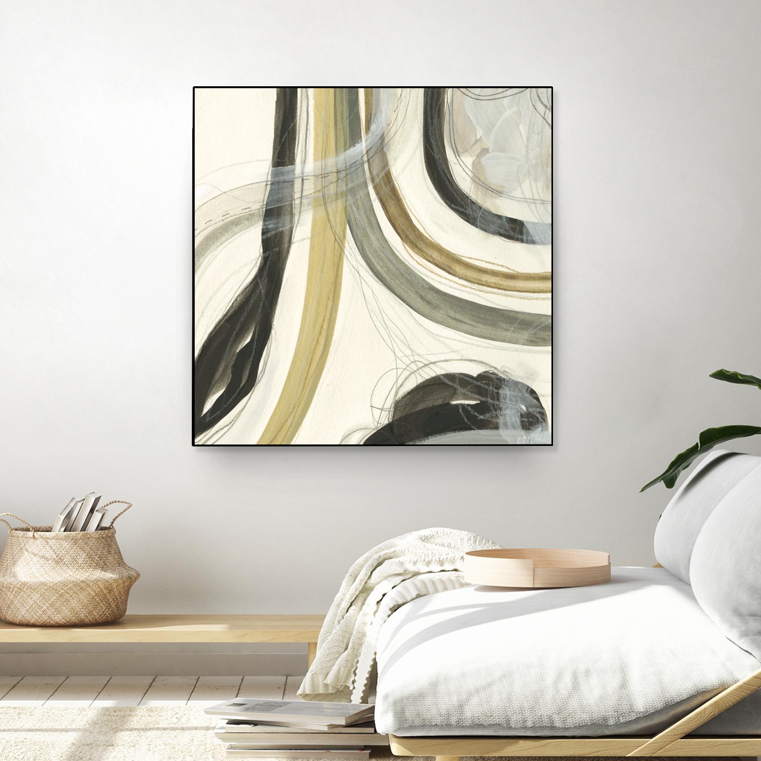 Neutral Lines II by June Erica Vess on GIANT ART - brown abstract