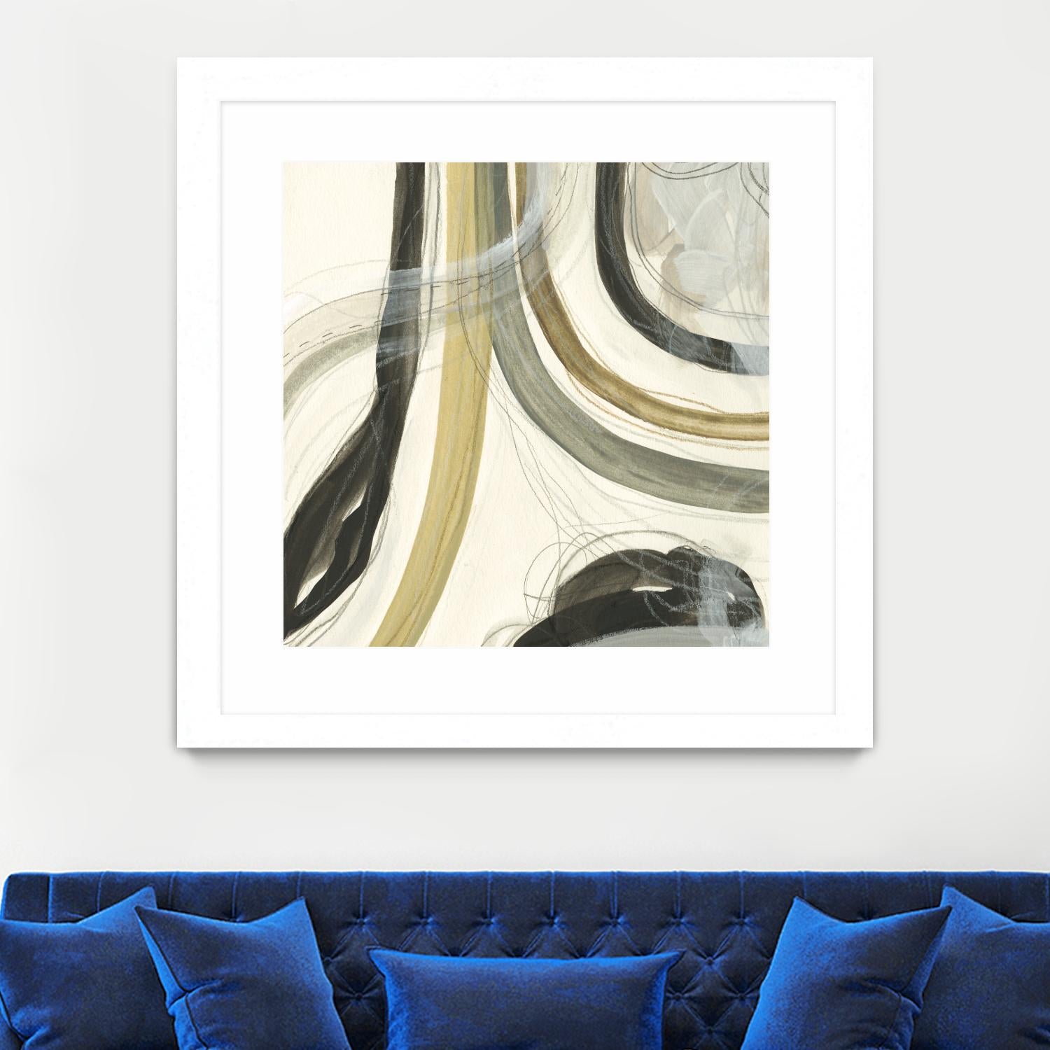 Neutral Lines II by June Erica Vess on GIANT ART - brown abstract
