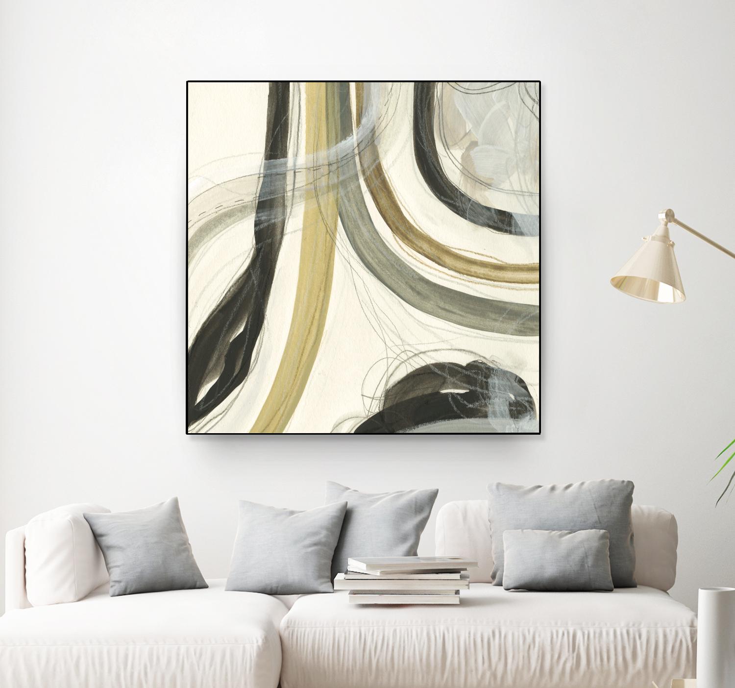 Neutral Lines II by June Erica Vess on GIANT ART - brown abstract