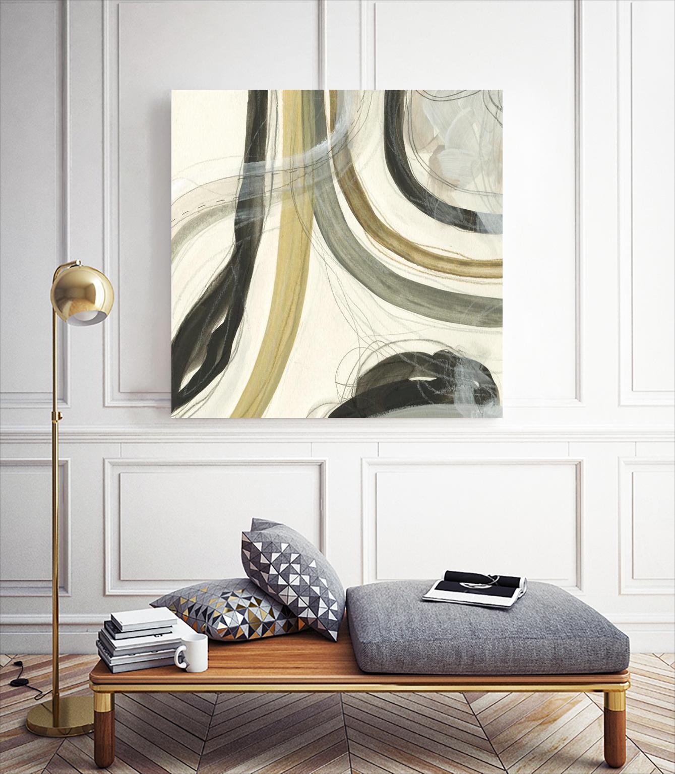 Neutral Lines II by June Erica Vess on GIANT ART - brown abstract