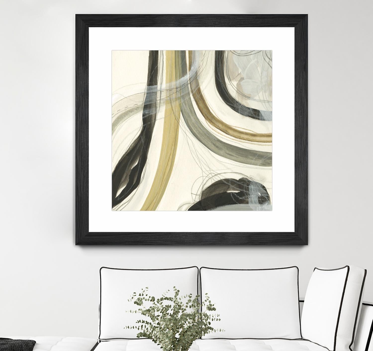 Neutral Lines II by June Erica Vess on GIANT ART - brown abstract