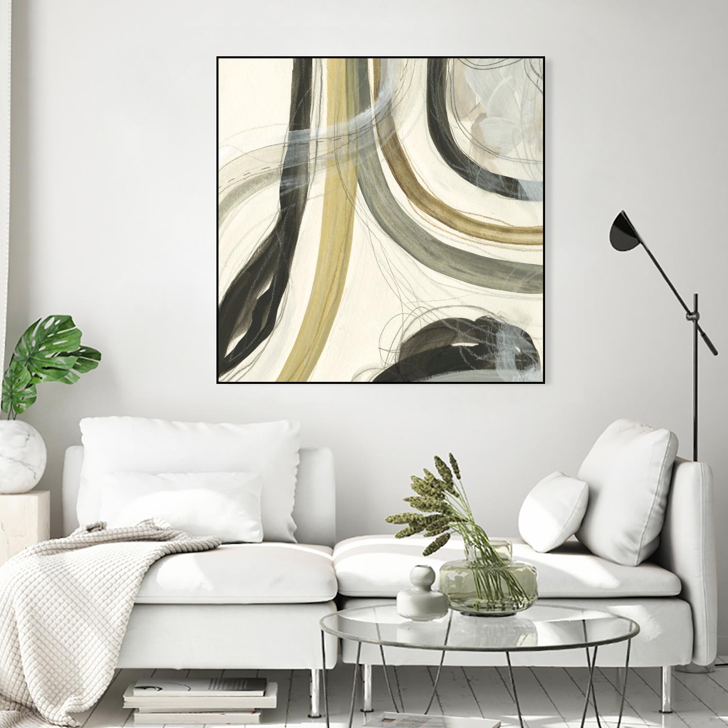 Neutral Lines II by June Erica Vess on GIANT ART - brown abstract