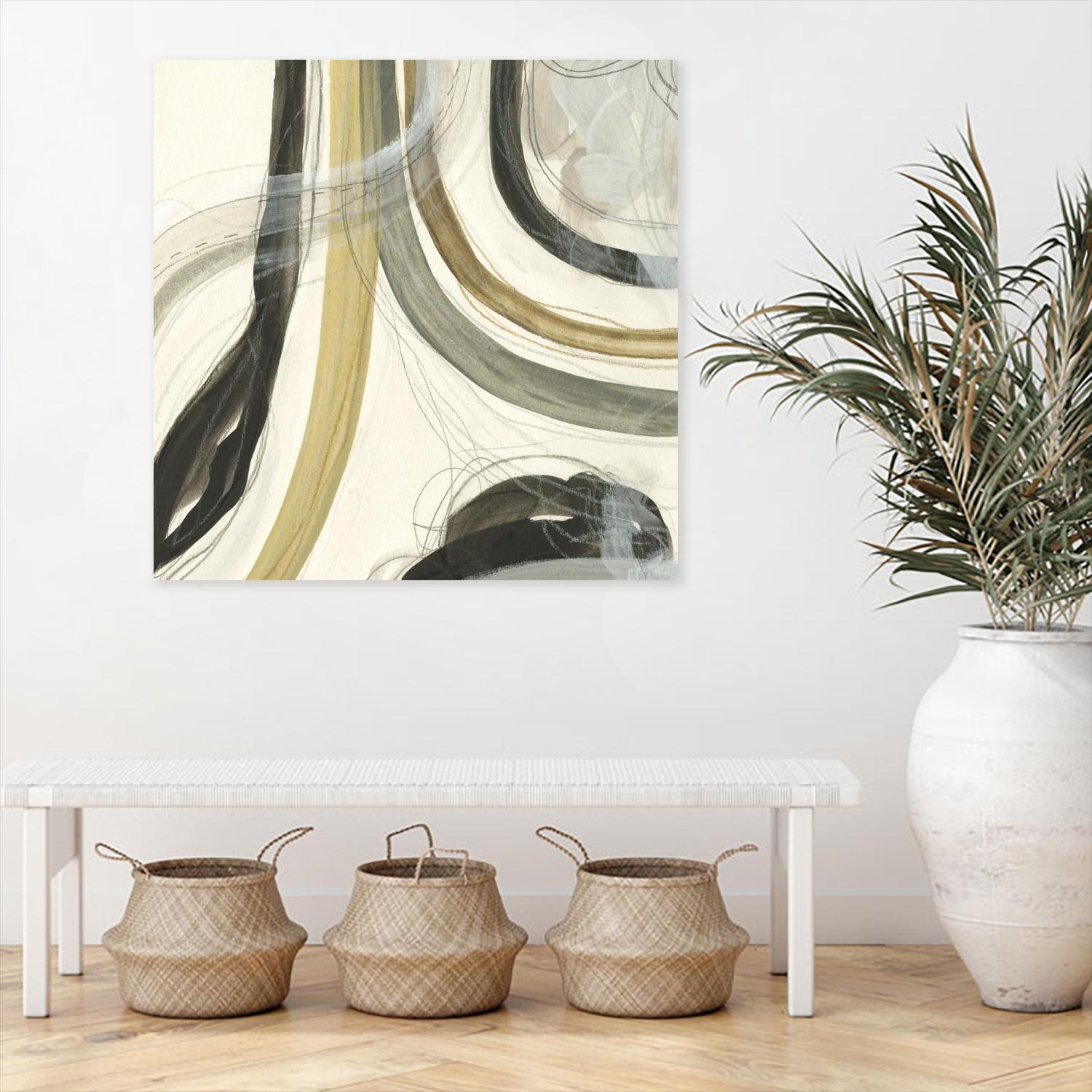 Neutral Lines II by June Erica Vess on GIANT ART - brown abstract