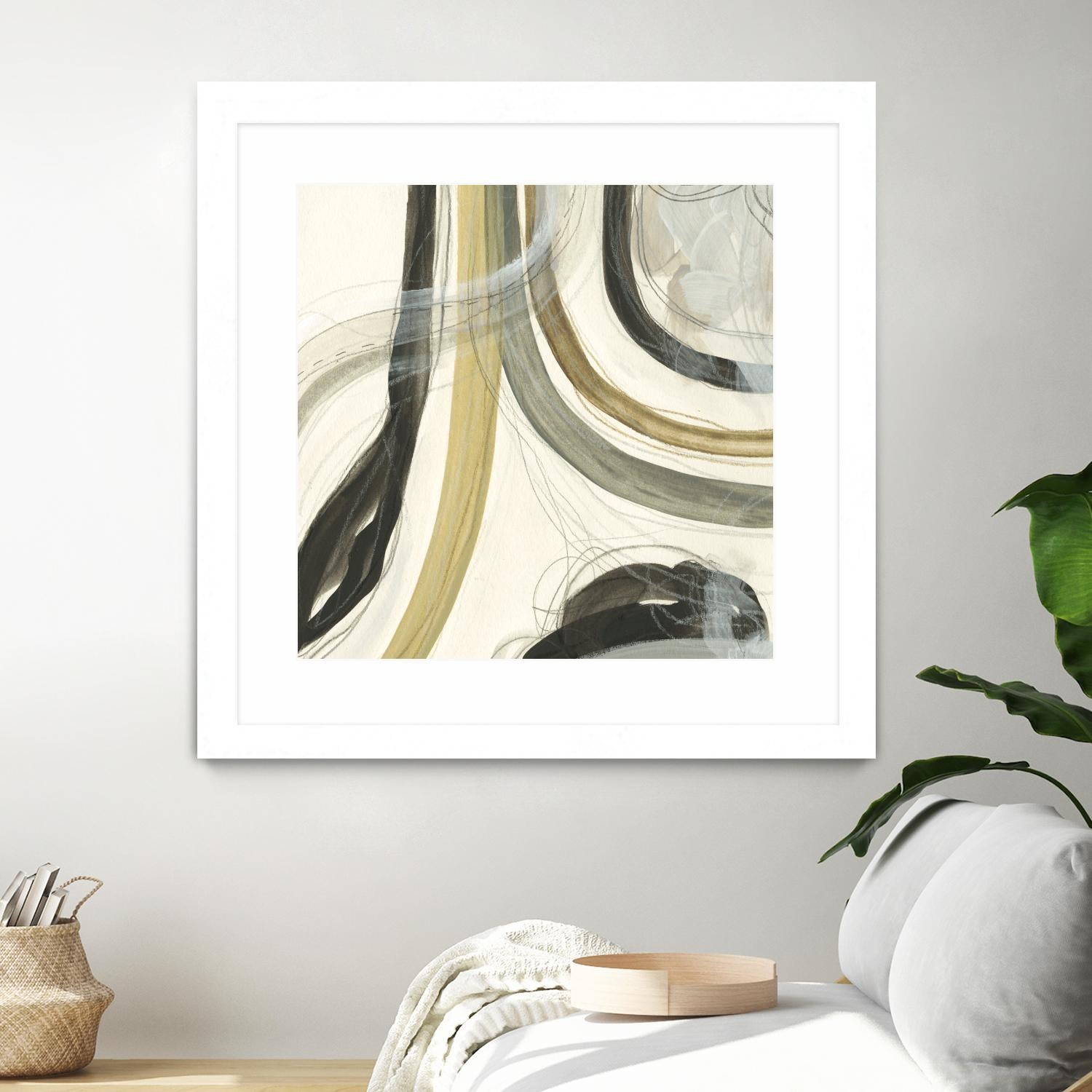 Neutral Lines II by June Erica Vess on GIANT ART - brown abstract