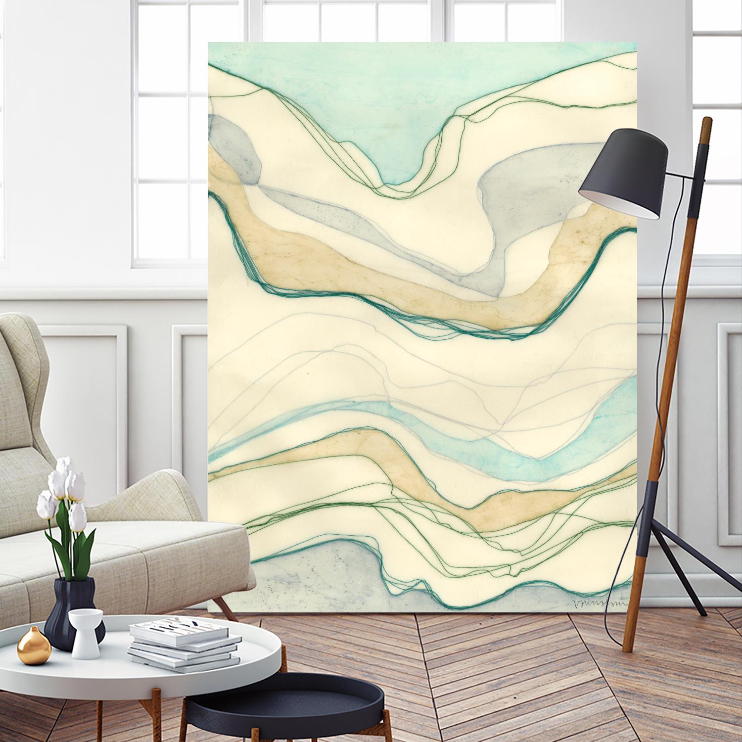 Ocean Cascade I by Vanna Lam on GIANT ART - green abstract