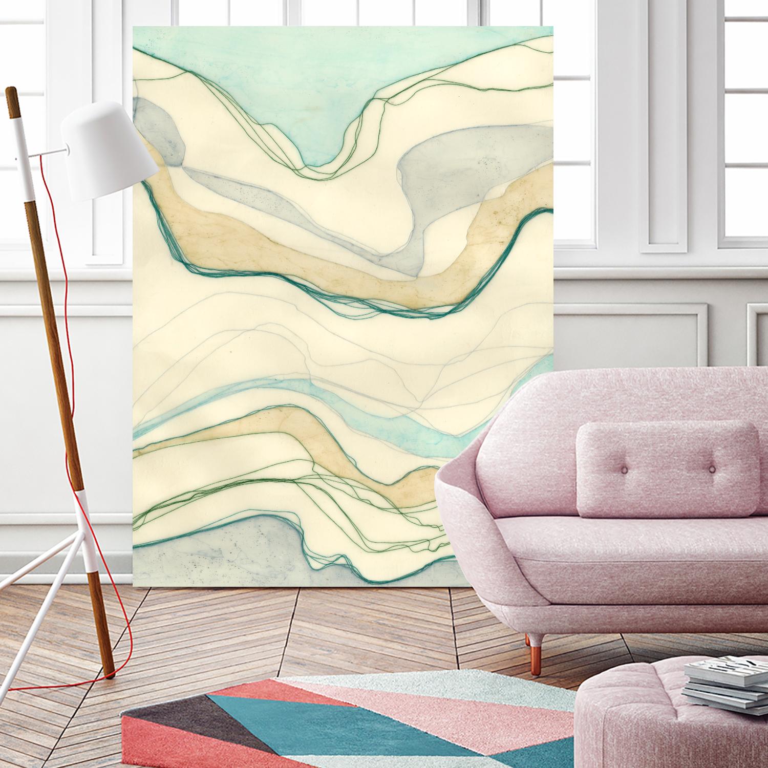 Ocean Cascade I by Vanna Lam on GIANT ART - green abstract