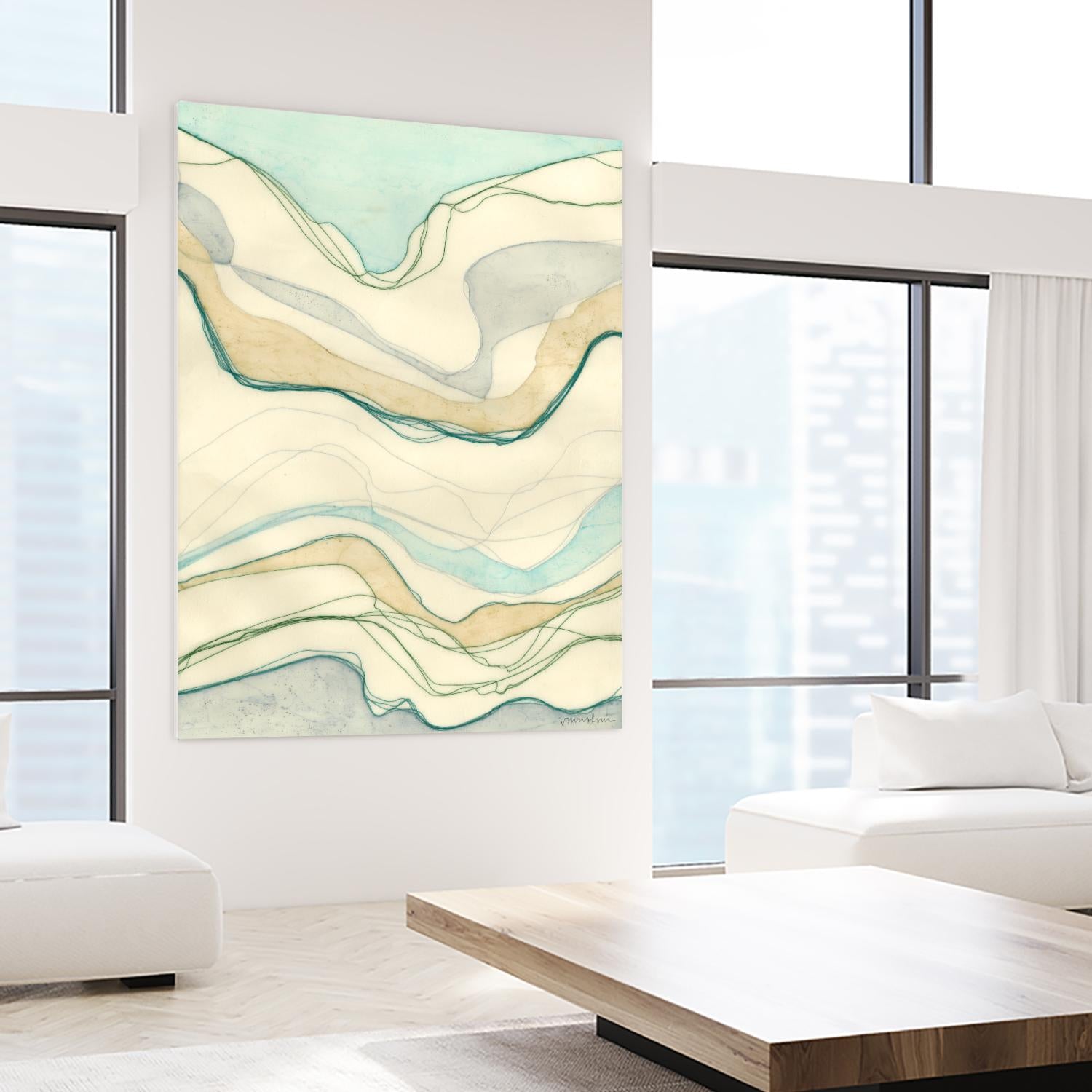 Ocean Cascade I by Vanna Lam on GIANT ART - green abstract