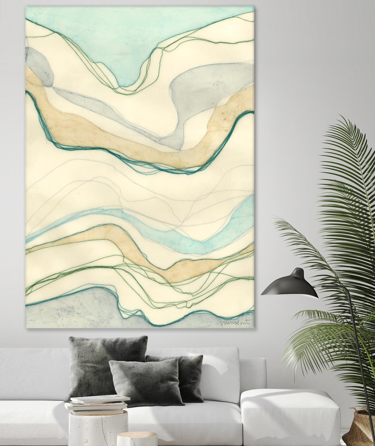 Ocean Cascade I by Vanna Lam on GIANT ART - green abstract