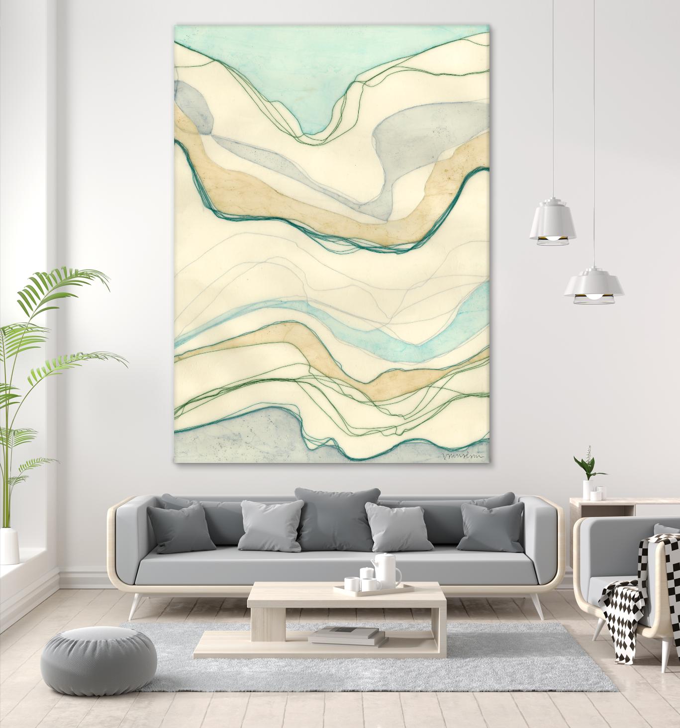 Ocean Cascade I by Vanna Lam on GIANT ART - green abstract