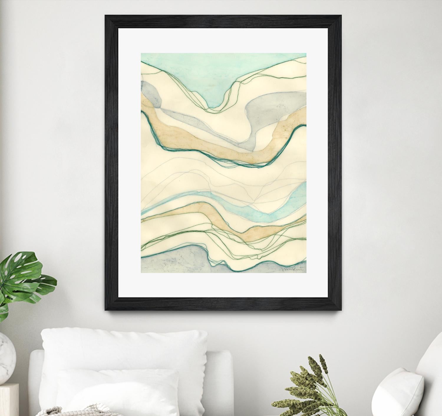 Ocean Cascade I by Vanna Lam on GIANT ART - green abstract