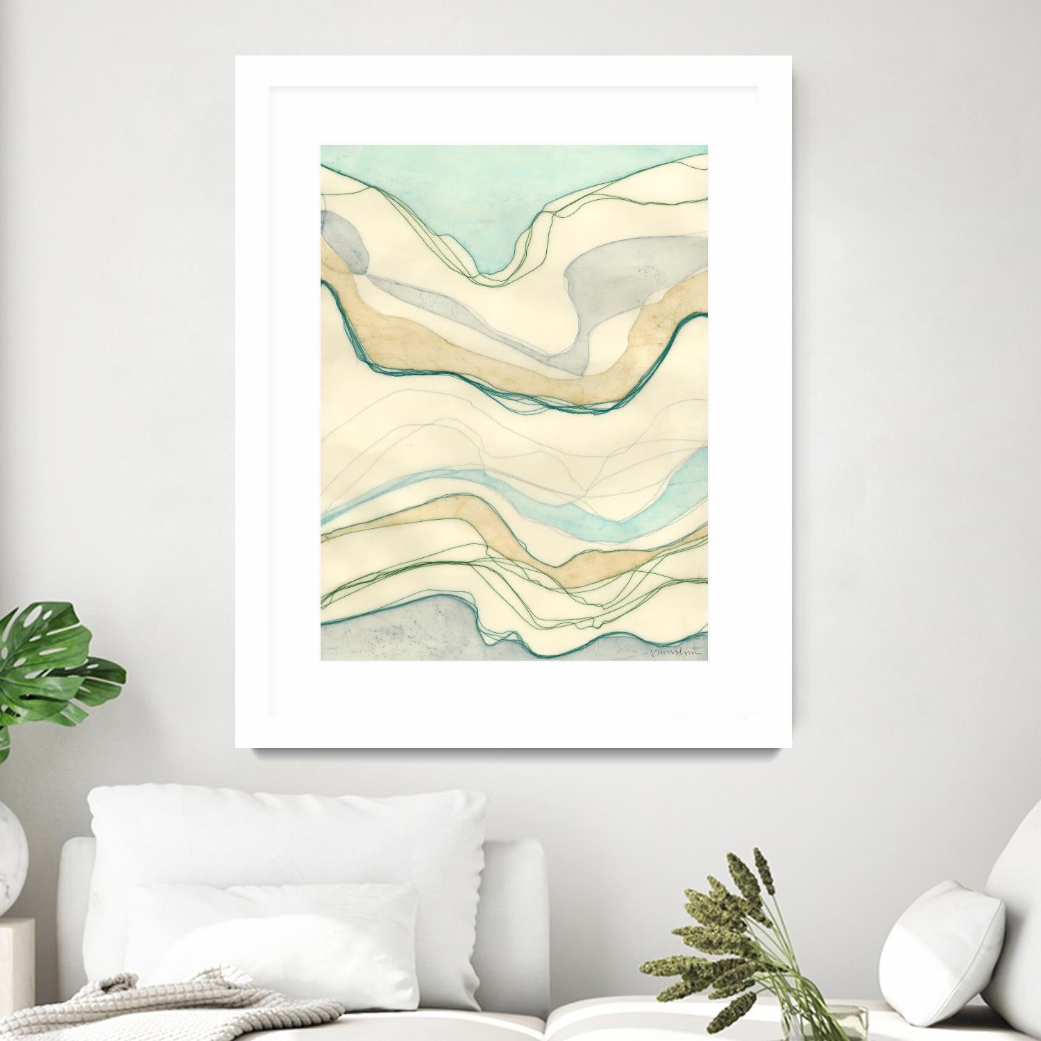 Ocean Cascade I by Vanna Lam on GIANT ART - green abstract
