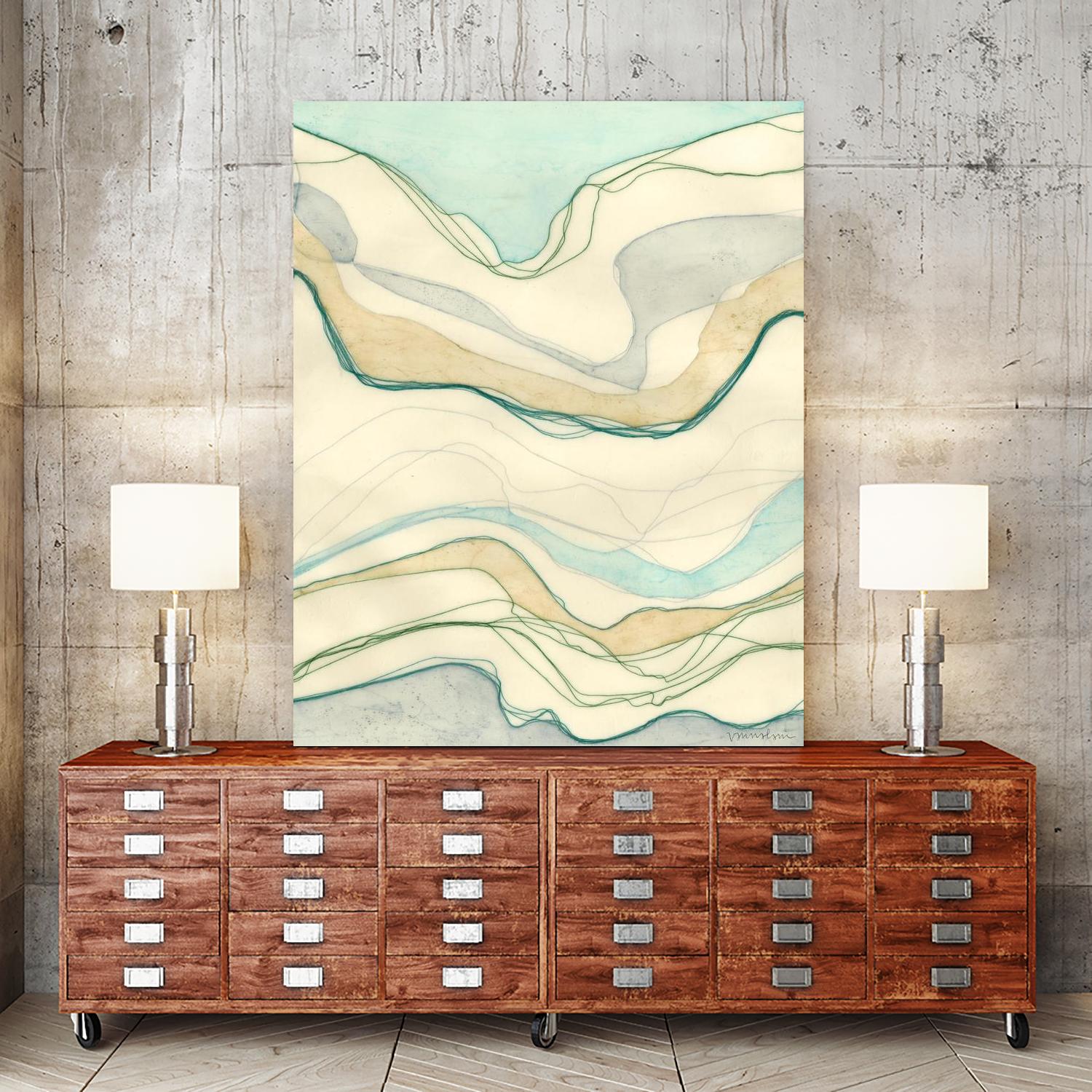 Ocean Cascade I by Vanna Lam on GIANT ART - green abstract