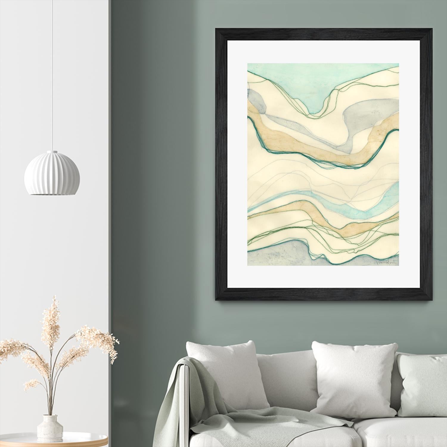 Ocean Cascade I by Vanna Lam on GIANT ART - green abstract