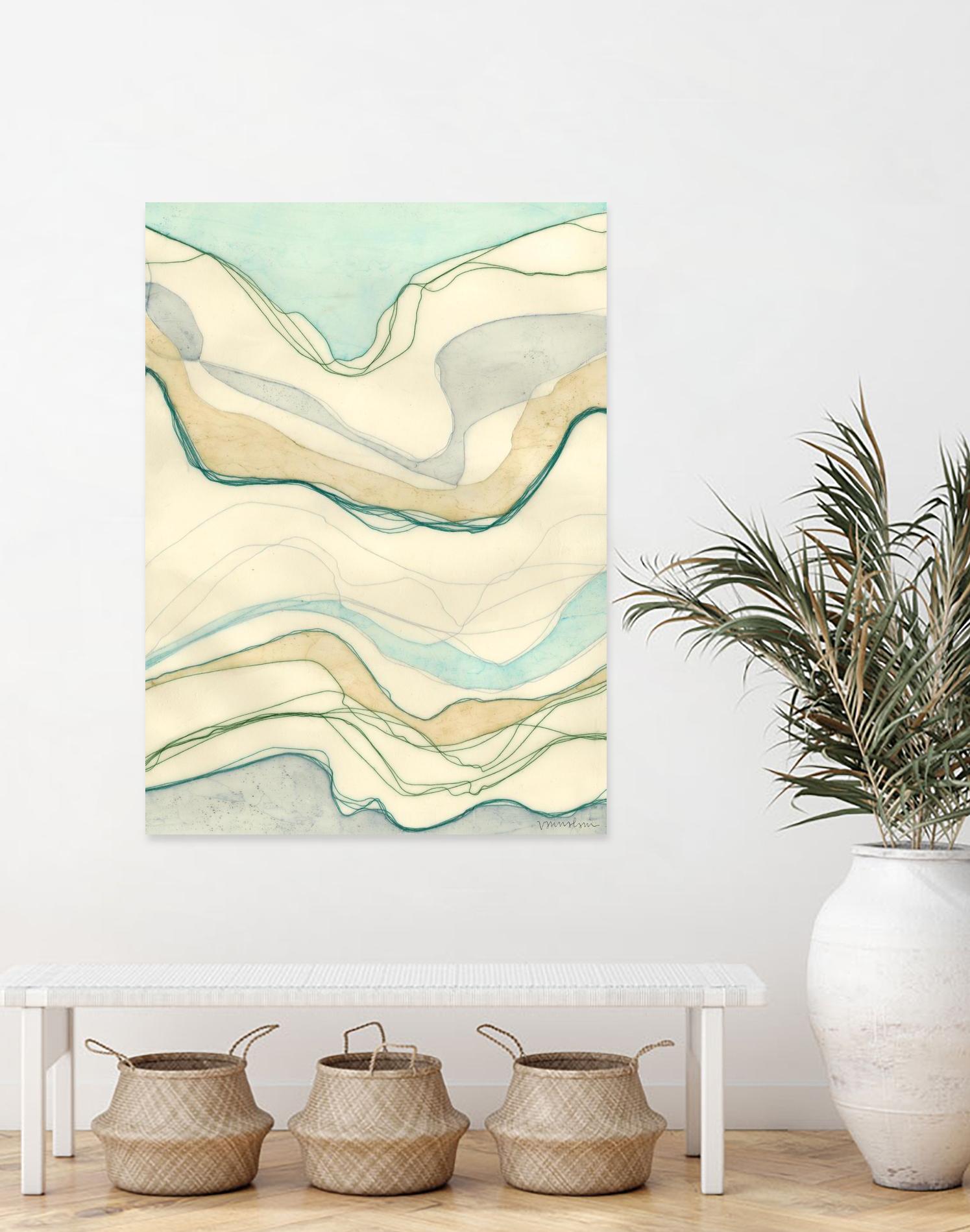 Ocean Cascade I by Vanna Lam on GIANT ART - green abstract