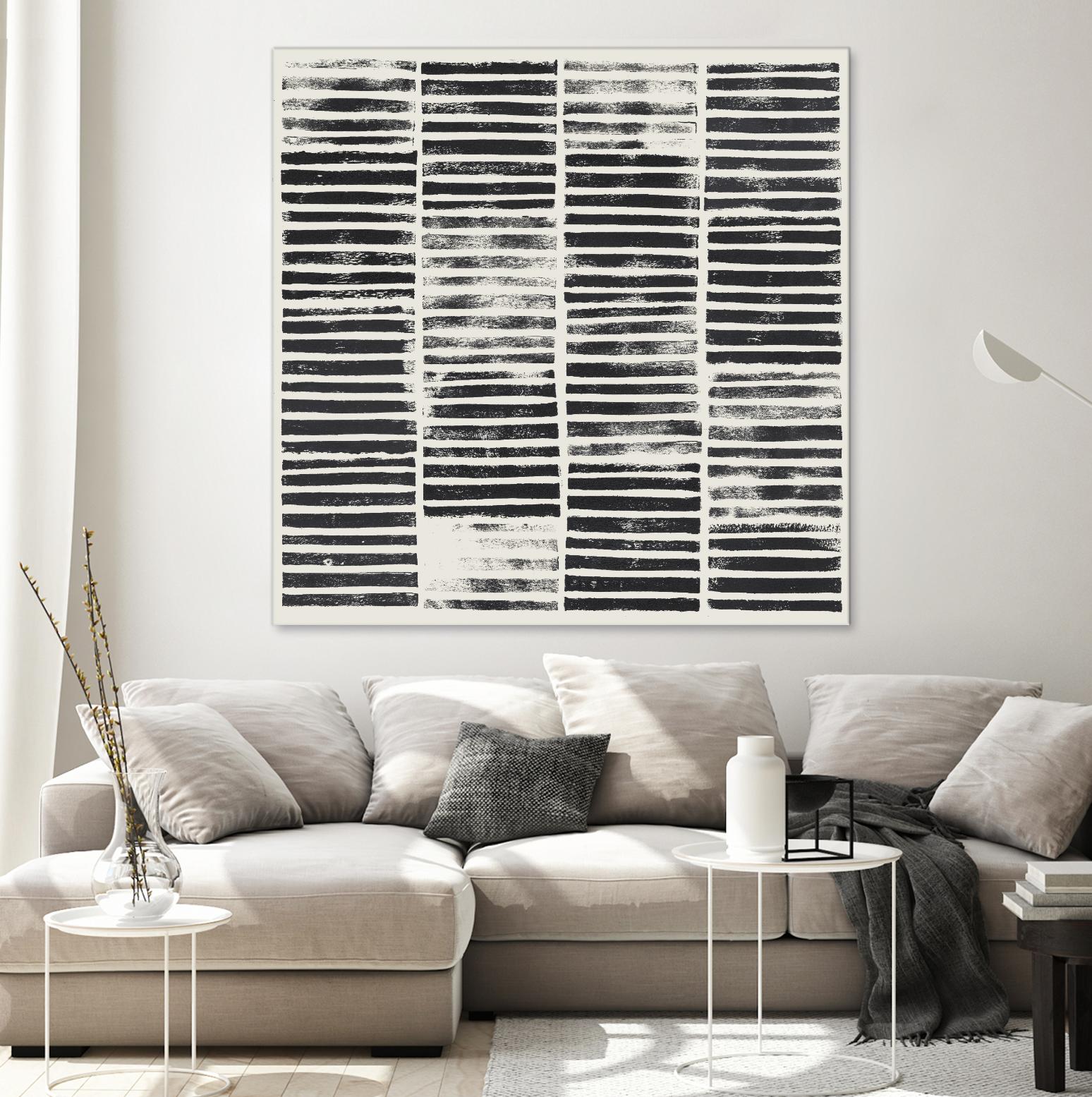 Stripe Block Prints I by Grace Popp on GIANT ART - black abstract