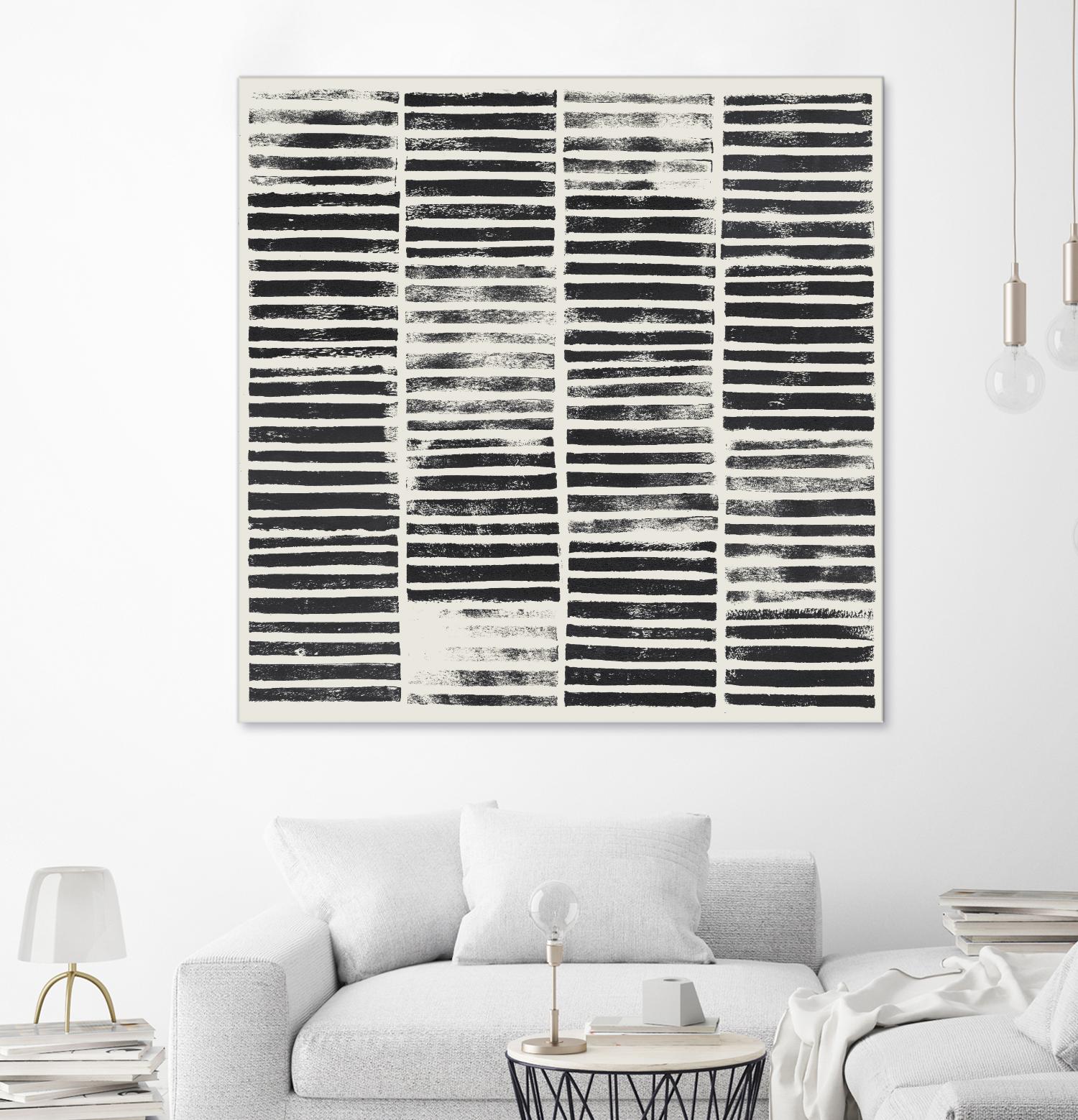 Stripe Block Prints I by Grace Popp on GIANT ART - black abstract